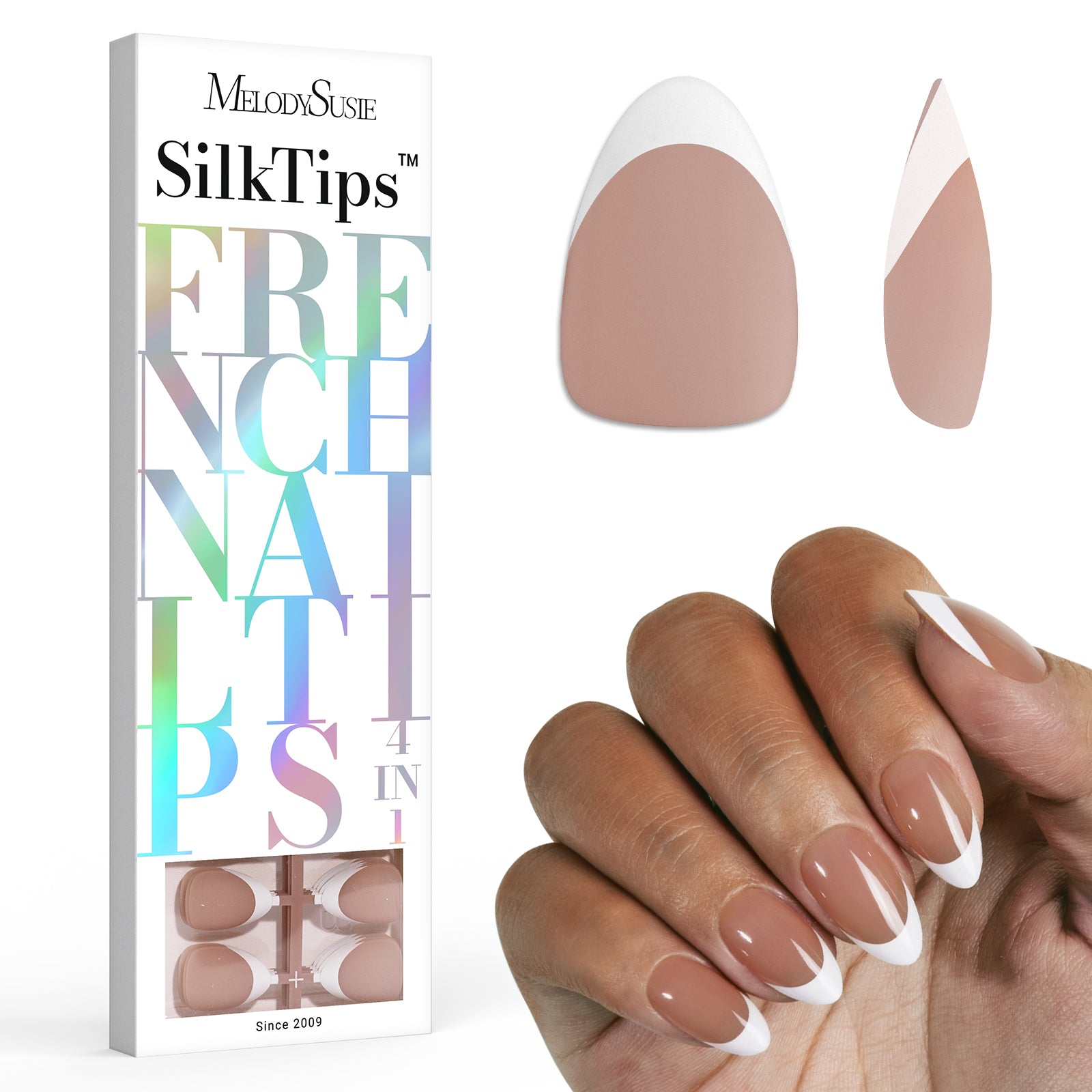 SilkTips 4 in 1  French Soft Gel Nail Tips - 150Pcs