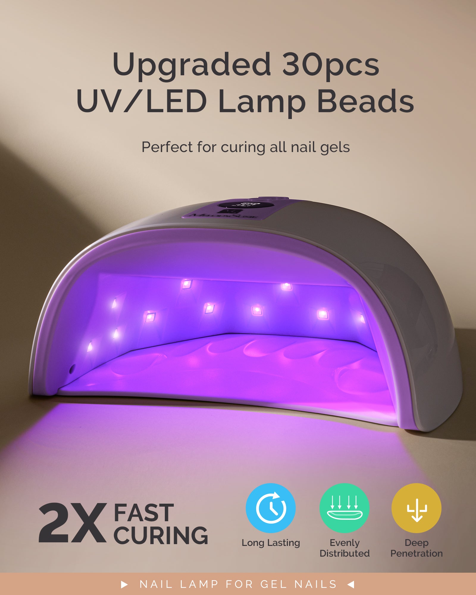 P-PLUS30G Rechargeable Cordless UV/LED Nail Lamp - Purple