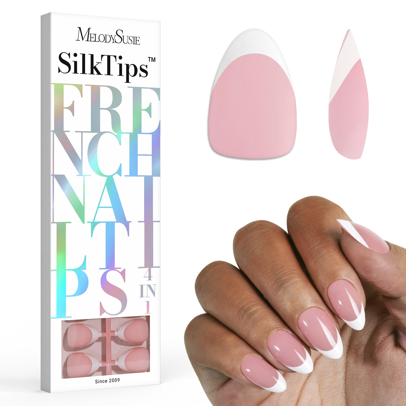 SilkTips 4 in 1  French Soft Gel Nail Tips - 150Pcs