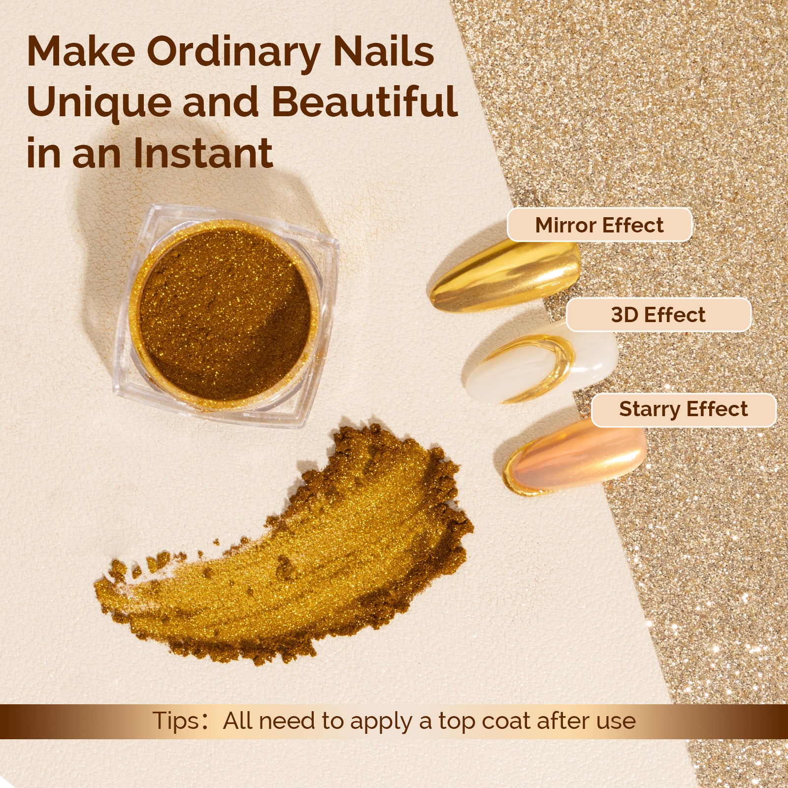 Gold Chrome Nail Powder