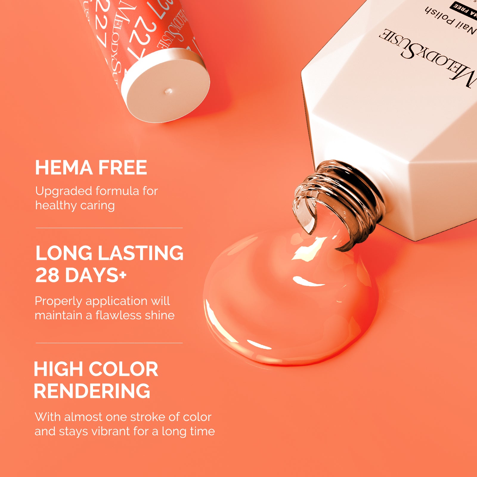 227 Blood Orange - Hema Free Gel Nail Polish 0.5 fl oz/15ml