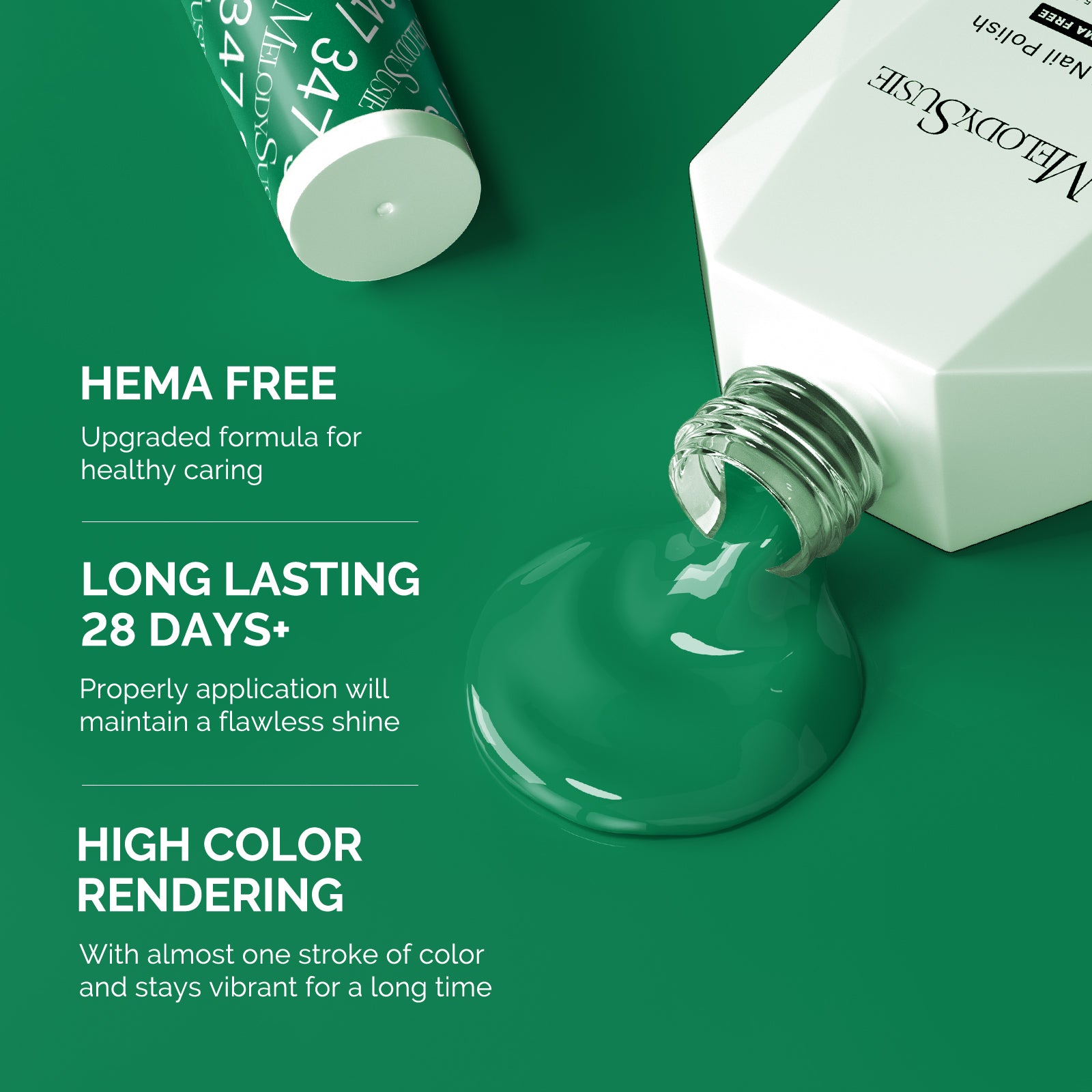 347 Fresh Green - Hema Free Gel Nail Polish 0.5 fl oz/15ml