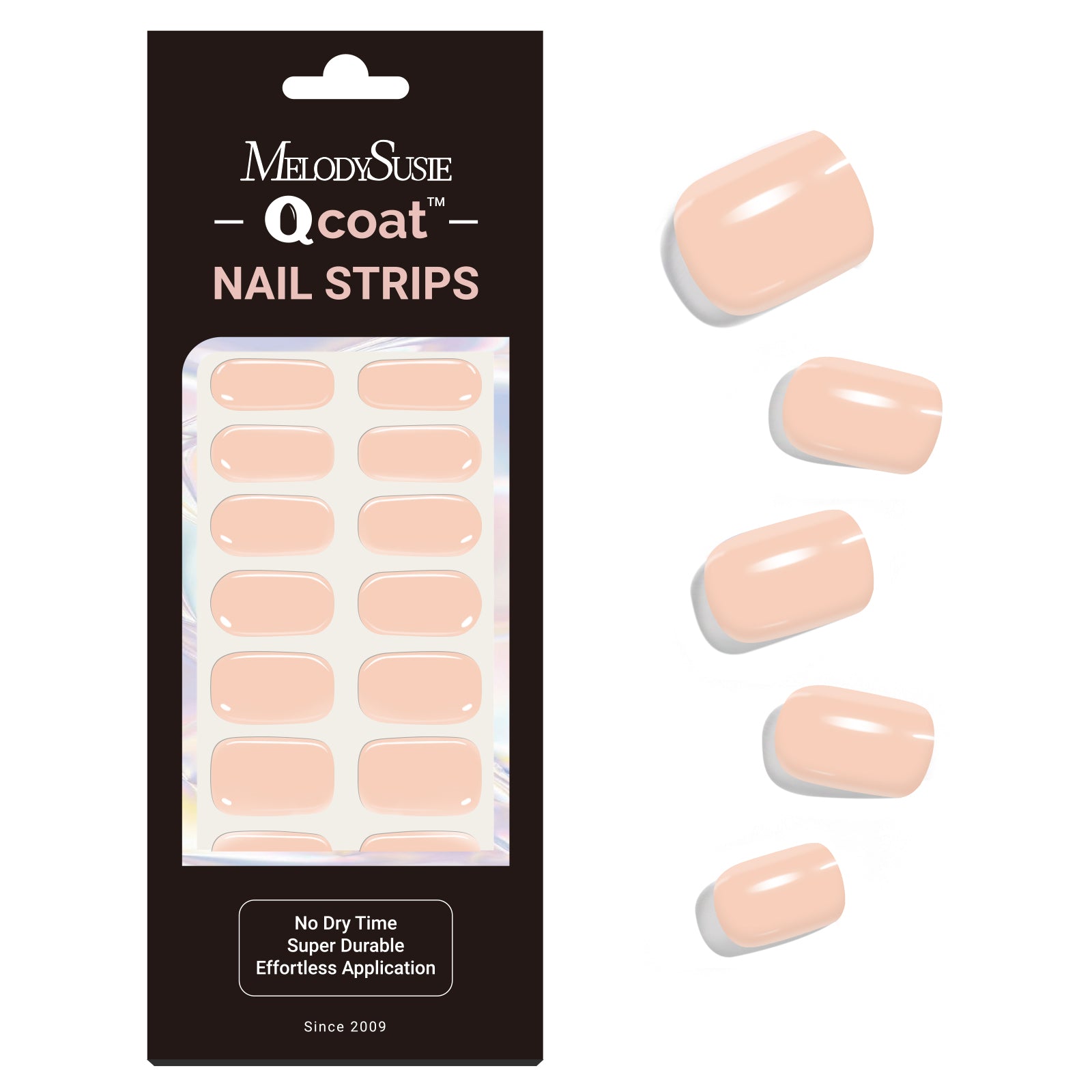 Qcoat Fully Cured Gel Nail Strips - Pinkish Orange(US ONLY)