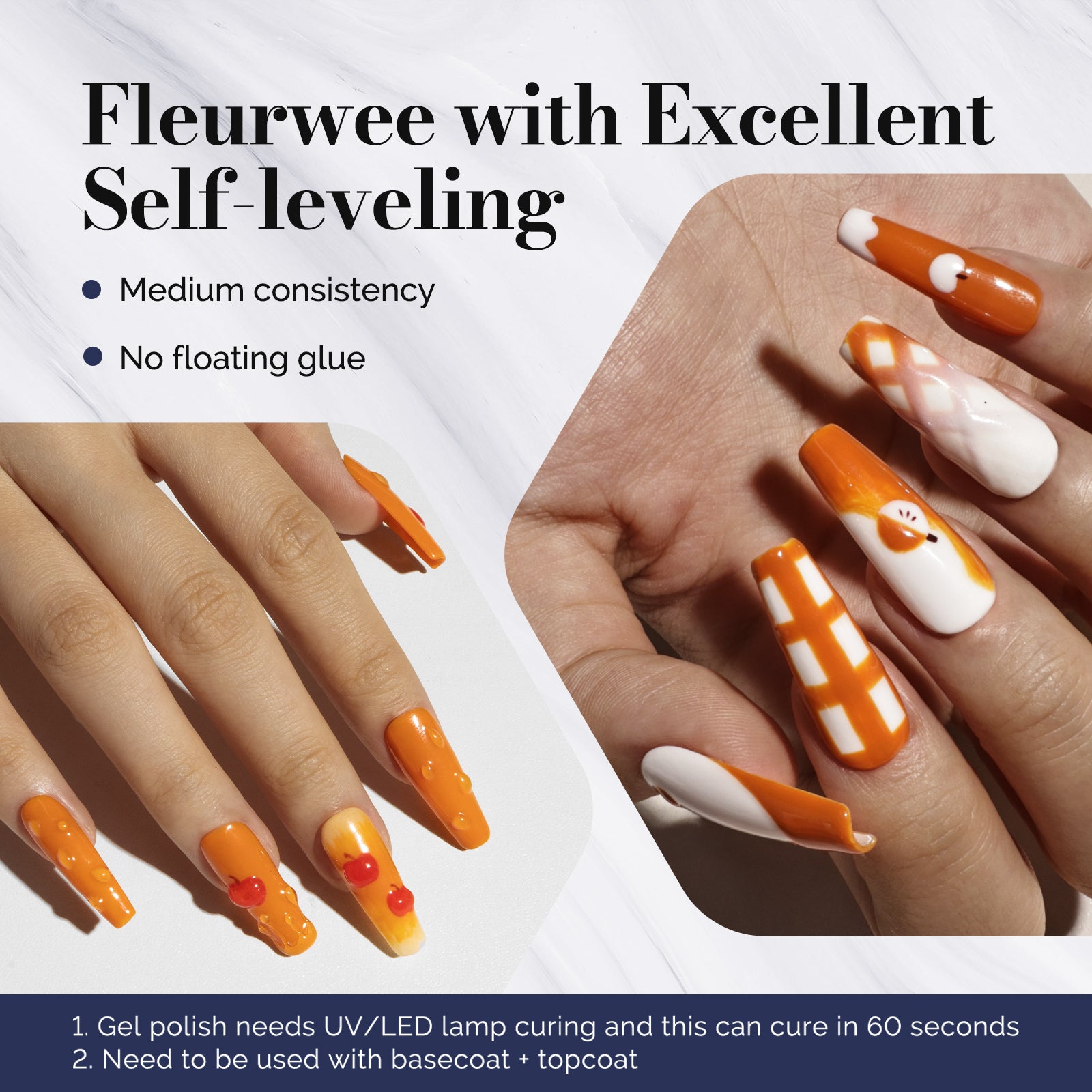 Fleurwee Gel Nail Polish Plant-based 0.5 fl oz/15ml - P51 Cider Rusty-Orange