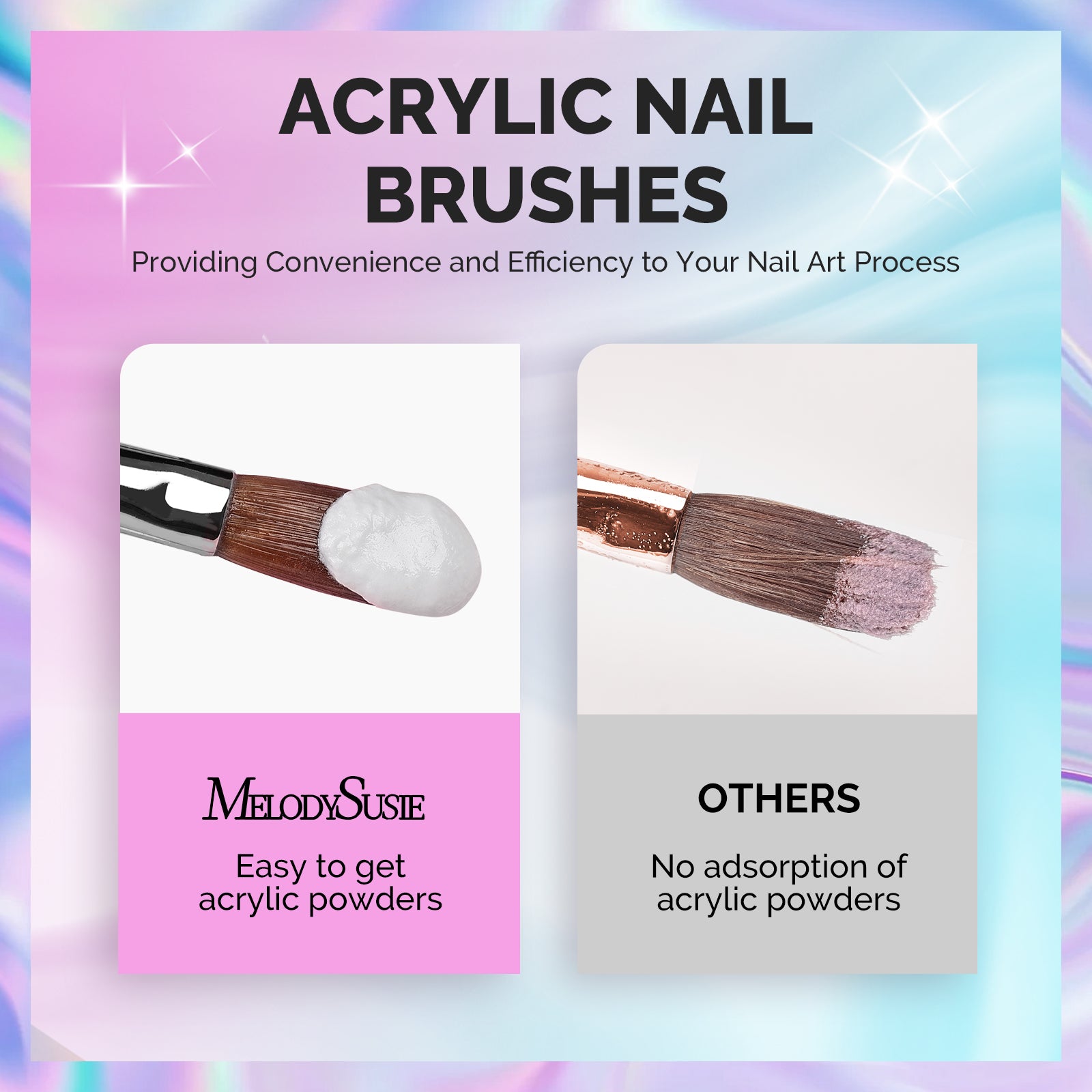 4Pcs Acrylic Nail Brush Set - Size 8/10/12/14