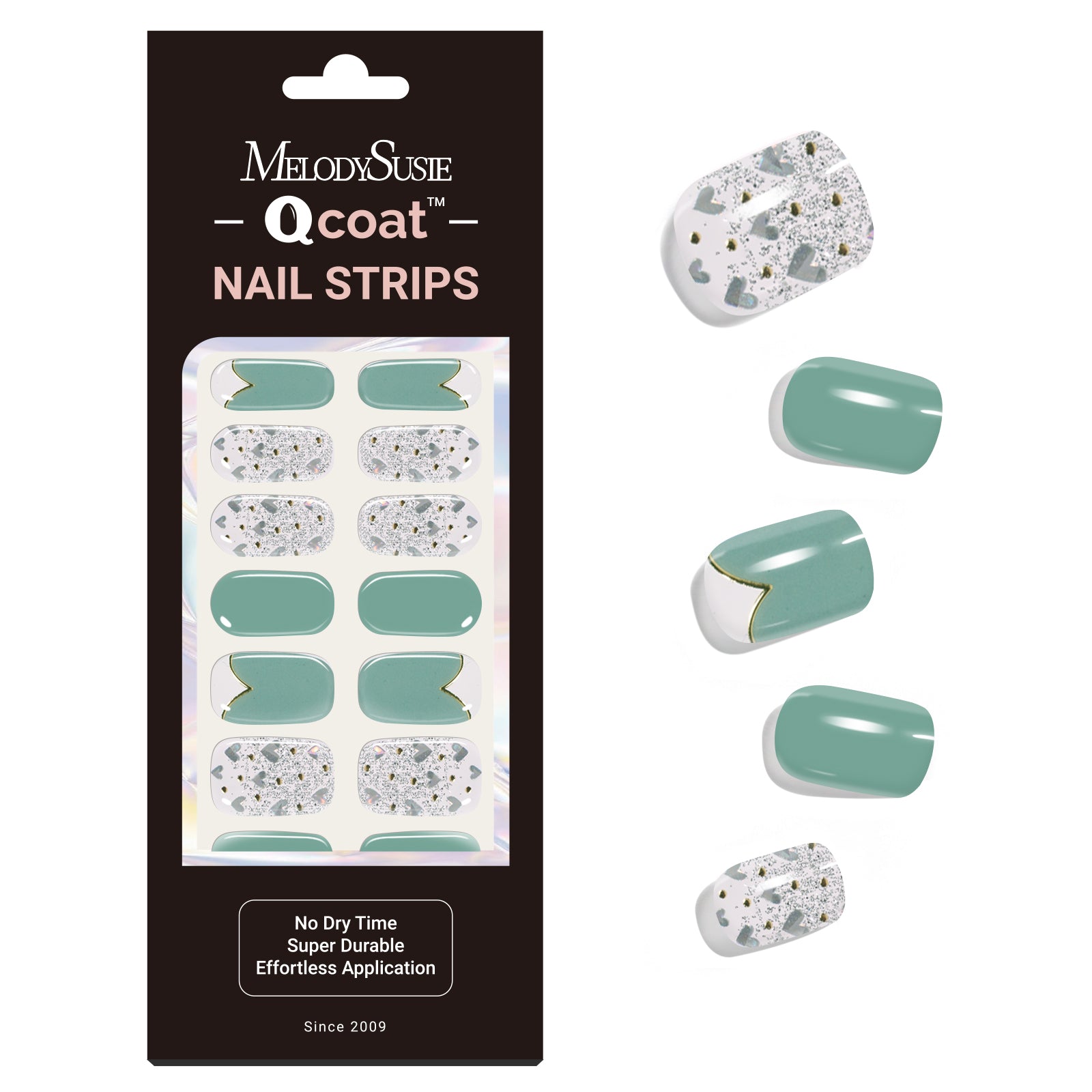 Qcoat Fully Cured Gel Nail Strips - Mint(US ONLY)