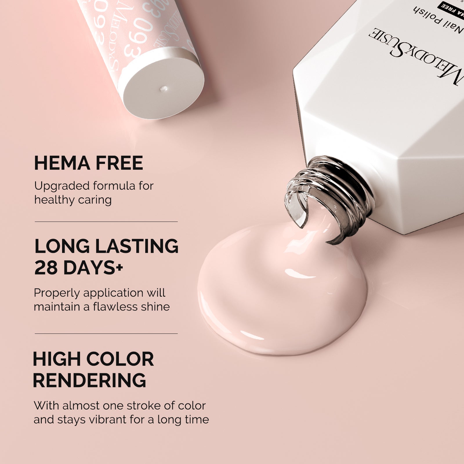 093 Nude Pink - Hema Free Gel Nail Polish 0.5 fl oz/15ml