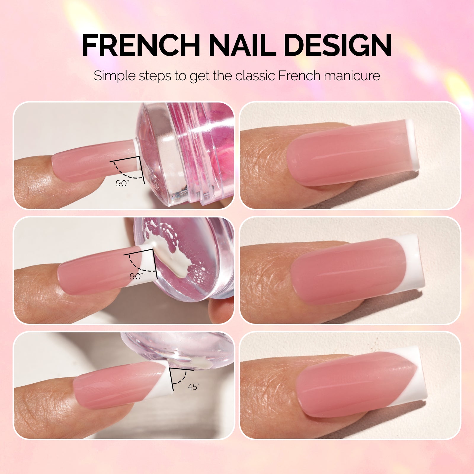 French Nail Stamper Kit 4PCS - Pink