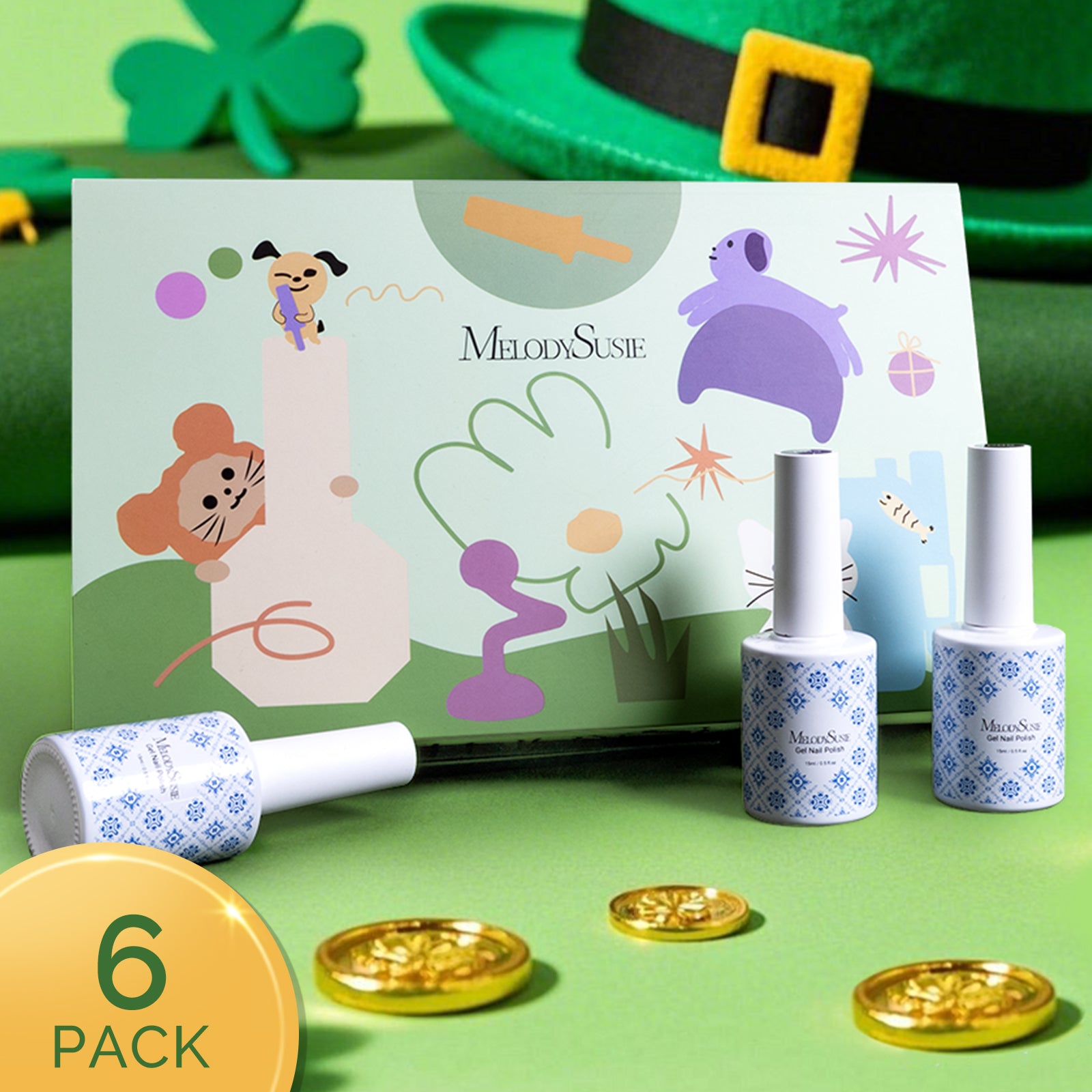 St. Patrick’s Day Fleurwee Gel Nail Polish Gift Box - 6 Colors