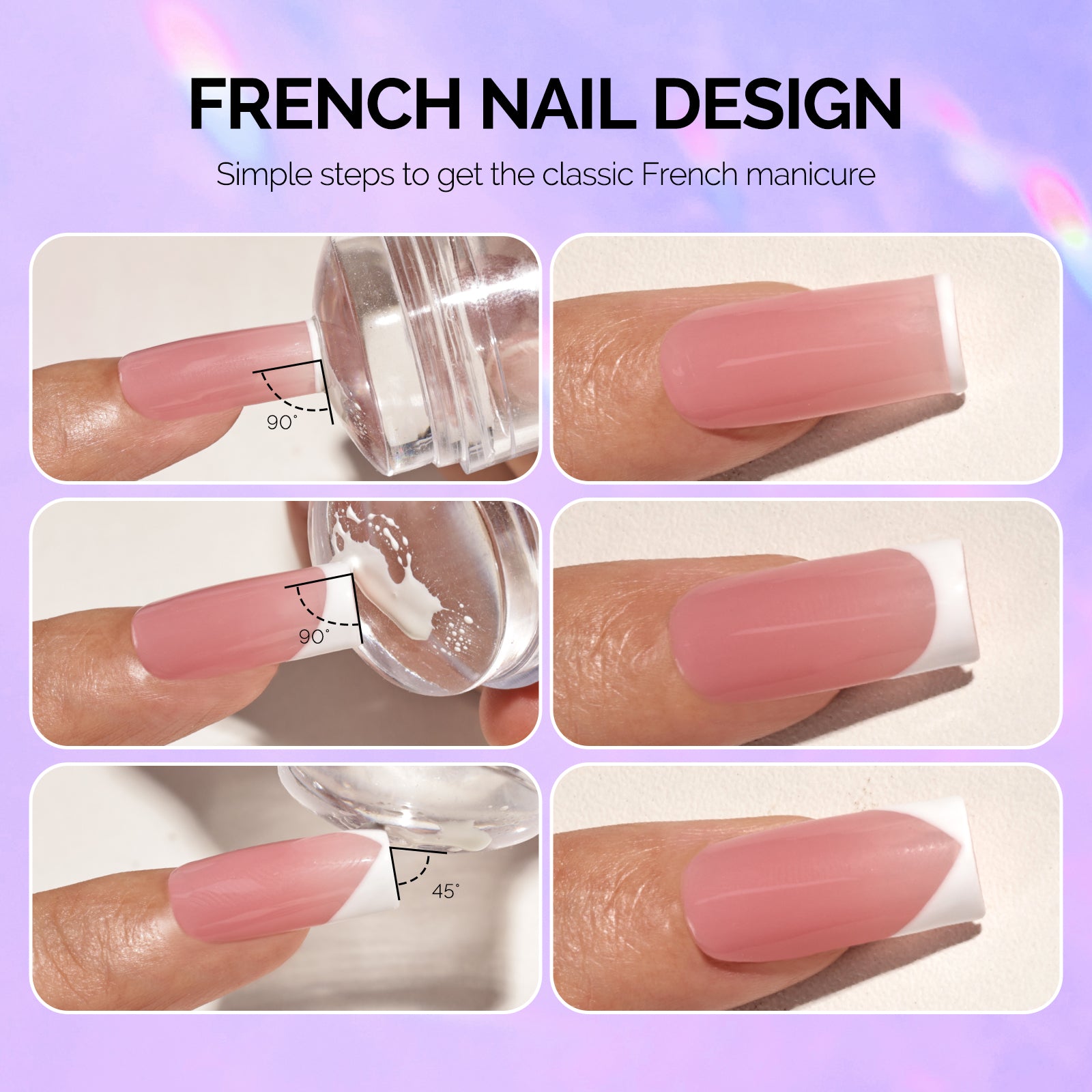 French Nail Stamper Kit 2PCS - Purple