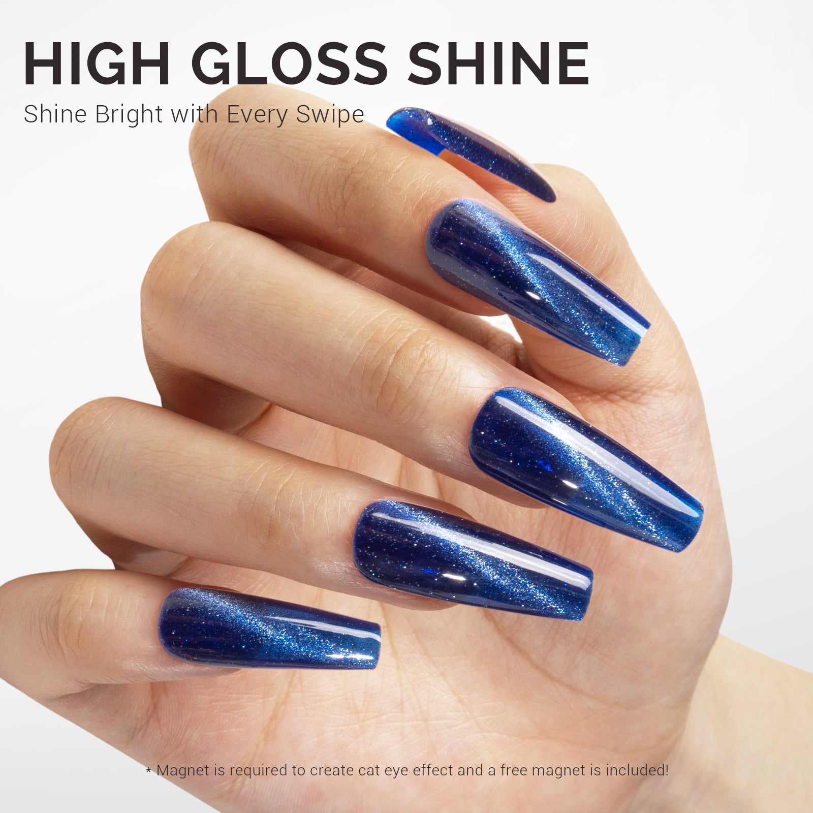 Jeweliver Cat Eye Gel Polish 0.5 fl oz/15ml - Galaxy Blue C6687