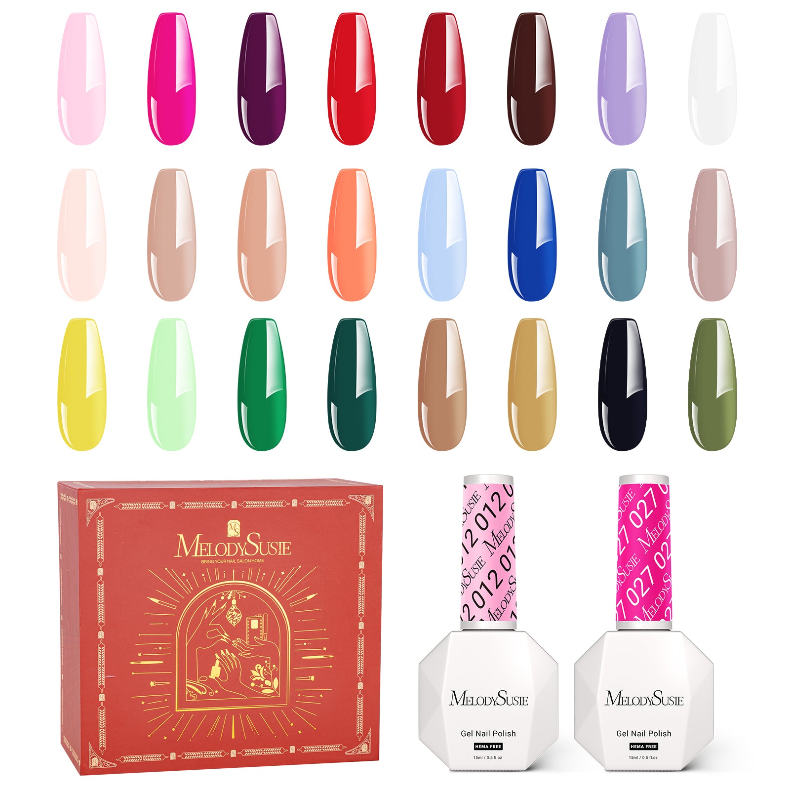 Hema Free Gel Nail Polish 24 Colors 0.5fl oz/15ml