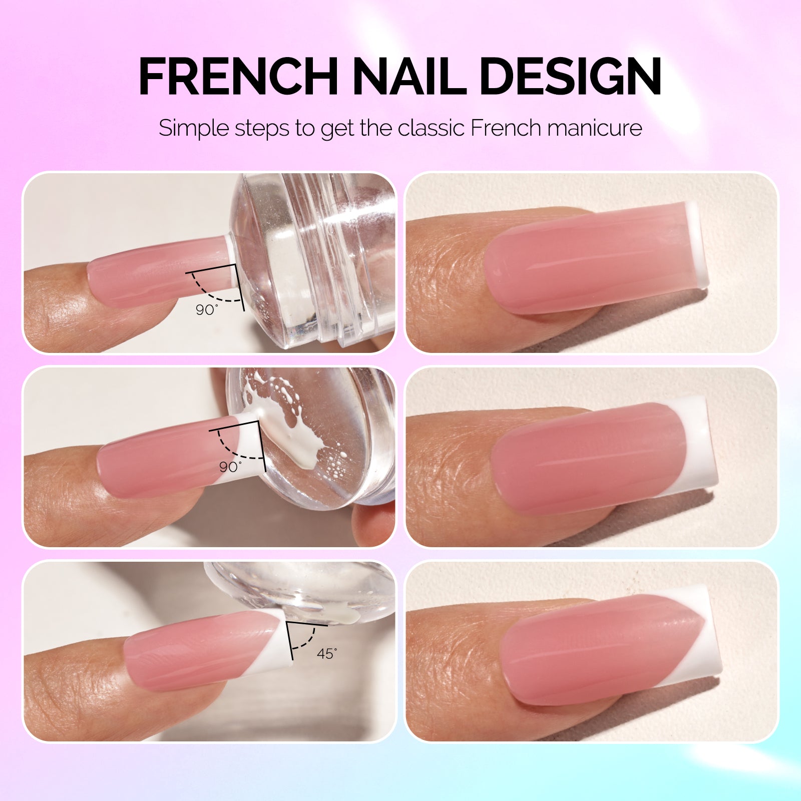 French Nail Stamper Kit 2PCS - Laser Glitter