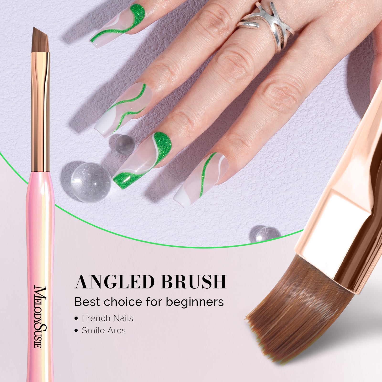 Nail Art Brushes Set 3Pcs