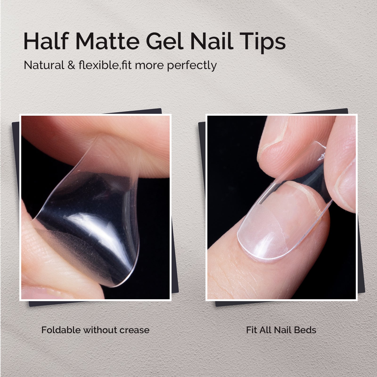 Half Matte Pre-Shaped Acrylic Nail Extension Tips