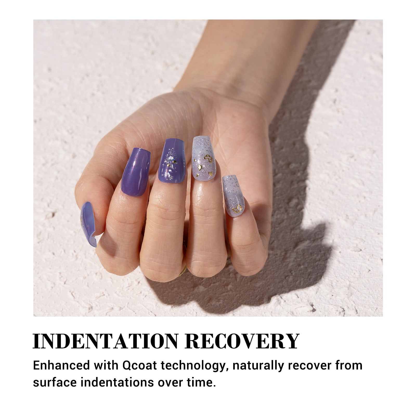 Qcoat Fully Cured Gel Nail Strips - Blue Butterflies(US ONLY)