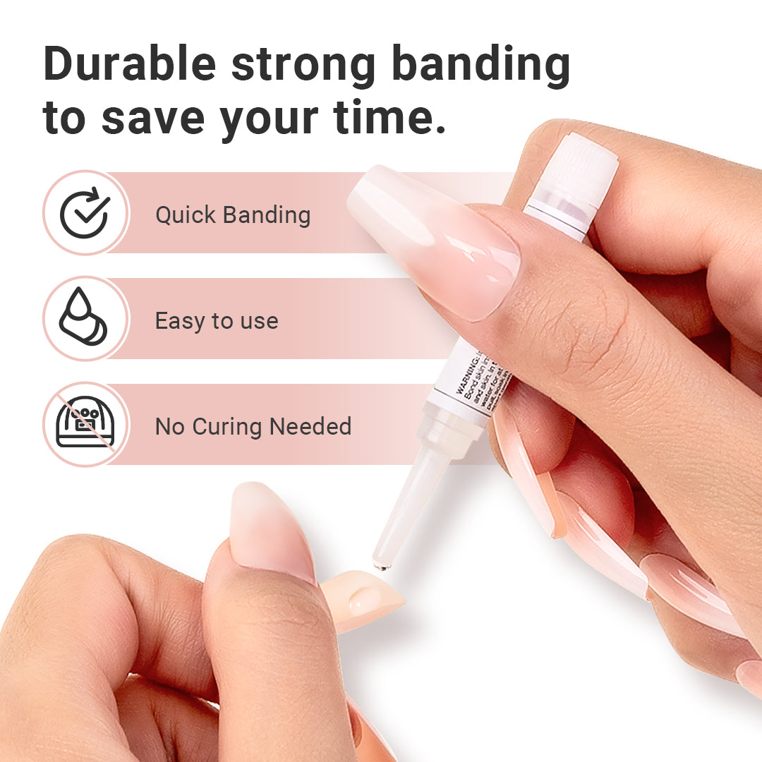 Amazon.com: AIRRE Extra Strong Brush-On Nail Glue for Acrylic Nails, Nail  Tips & Press-On Nails (8ml) with File for Glue-On Fake Nails, Fix Broken  Nail Repair. Acrylic Nail Glue Nail Bond Nail
