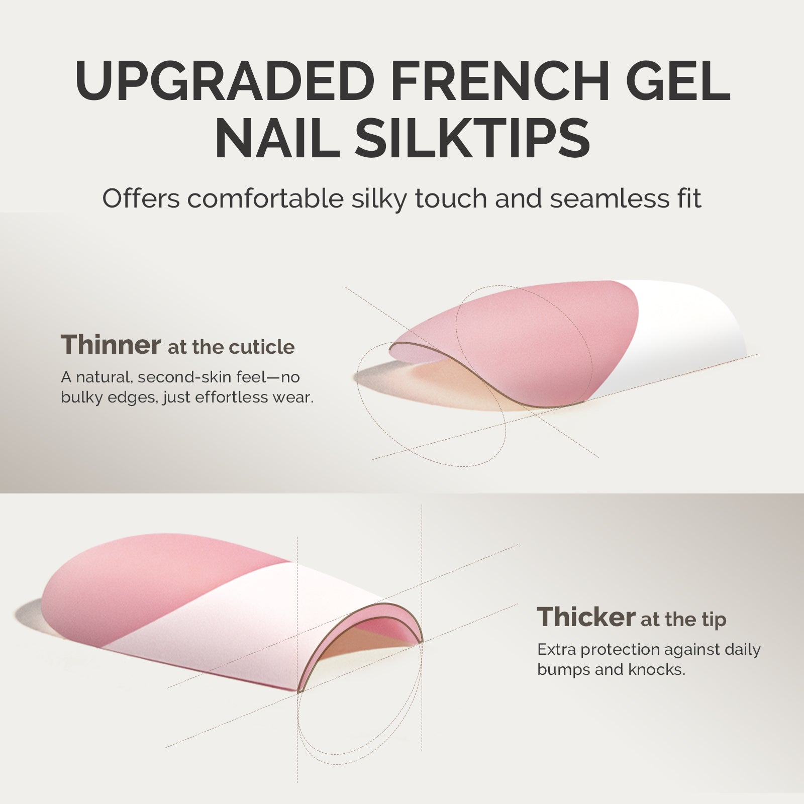 SilkTips 4 in 1  French Soft Gel Nail Tips - 150Pcs