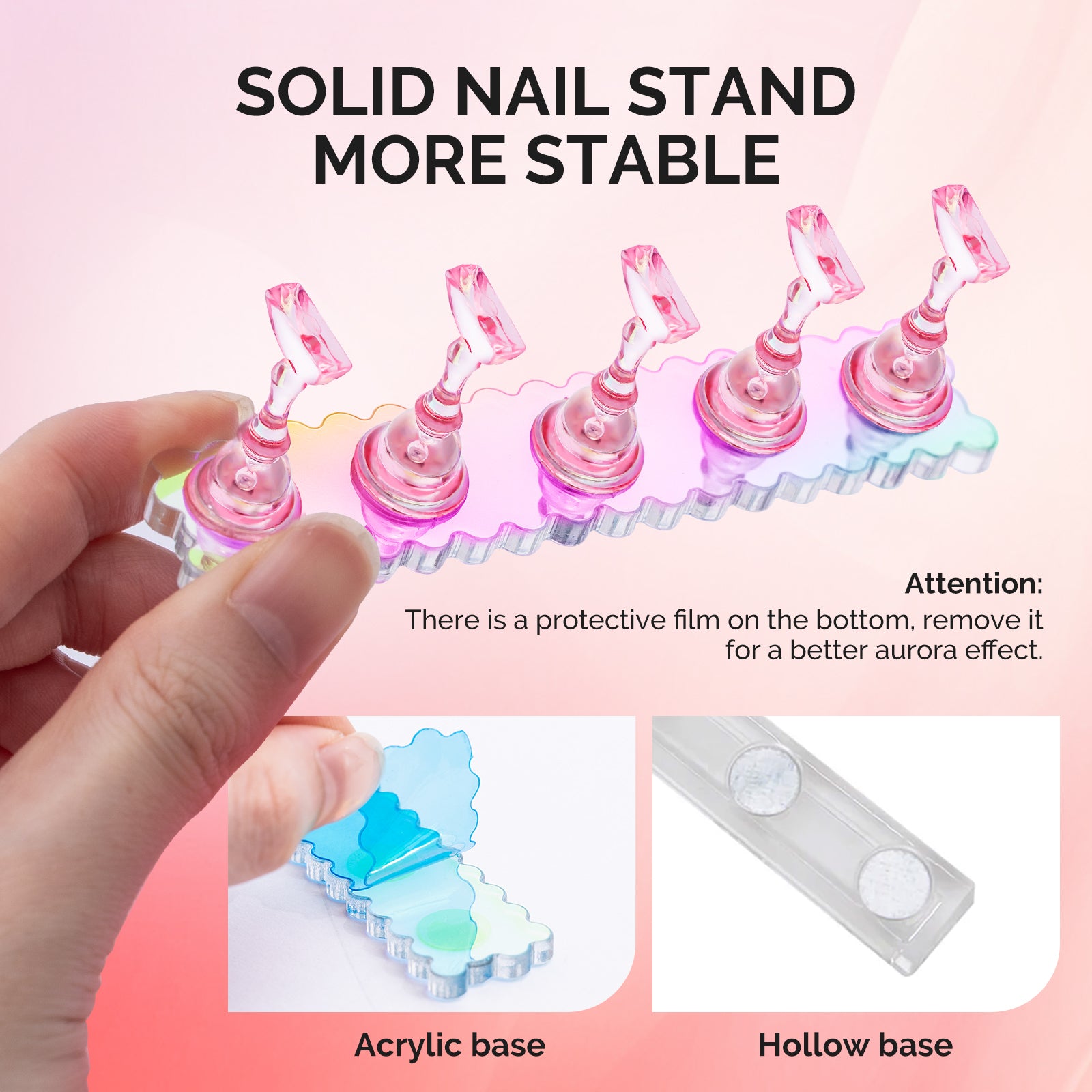 2 Sets Acrylic Magnetic Nail Stand