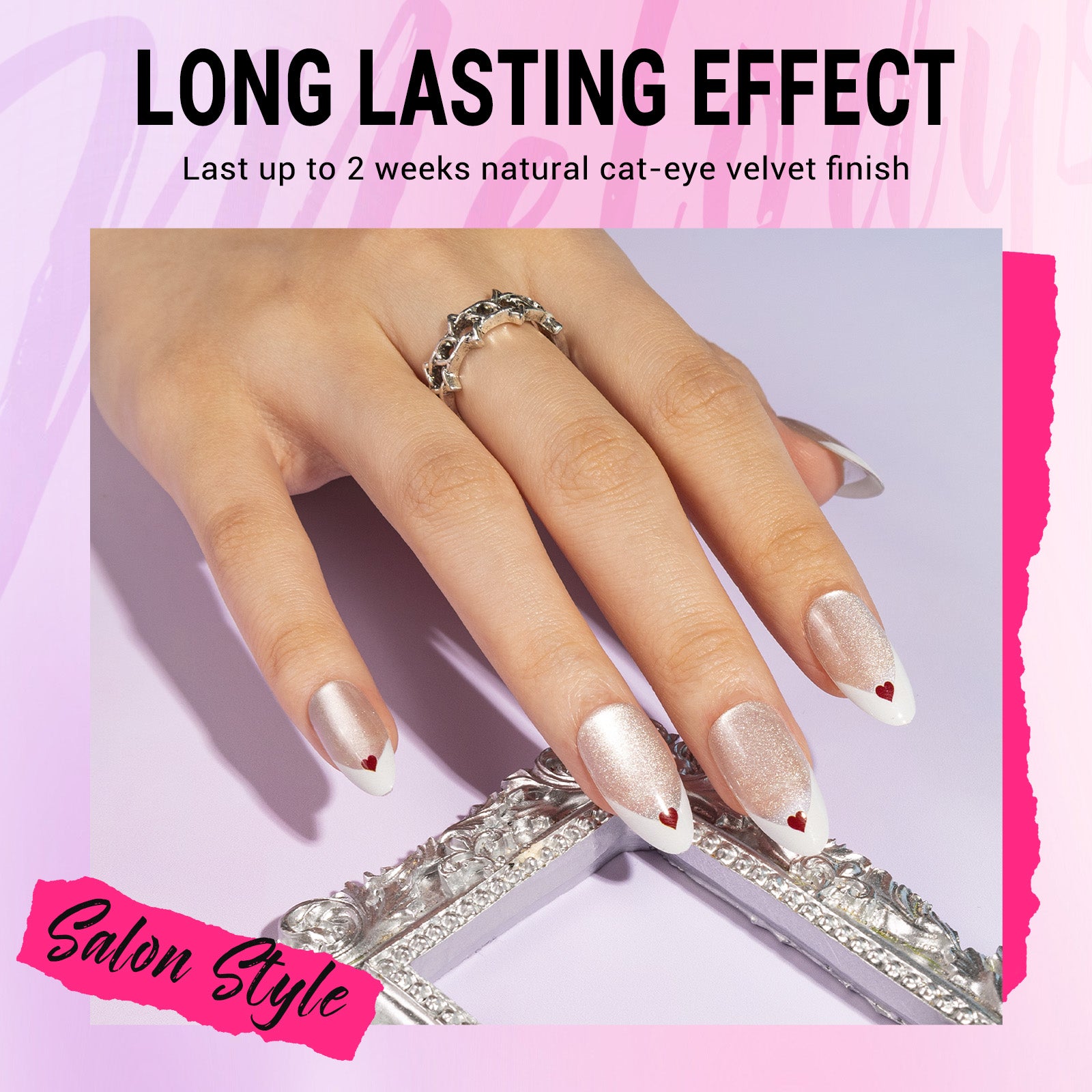 White Cat Eye Press On Nails Kit - US ONLY