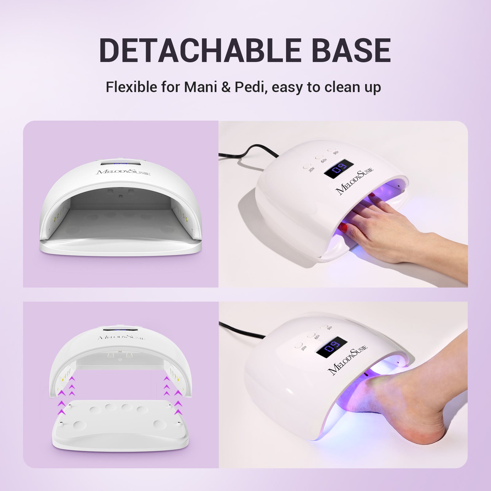 MelodySusie UV LED Nail Lamp, 48W Professional UV Nail Light for Gel Nails  Polish Fast Curing with Automatic Sensor, 4 Timer Setting, LCD Display