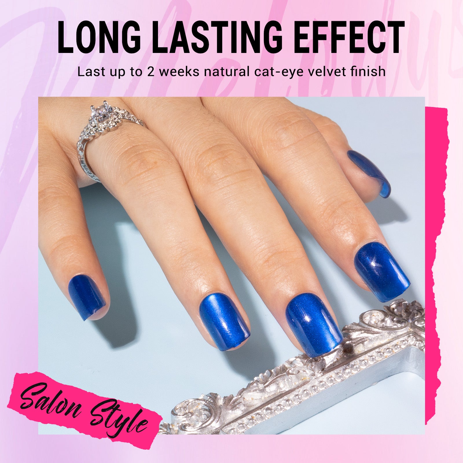 Blue Cat Eye Press On Nails Kit - US ONLY