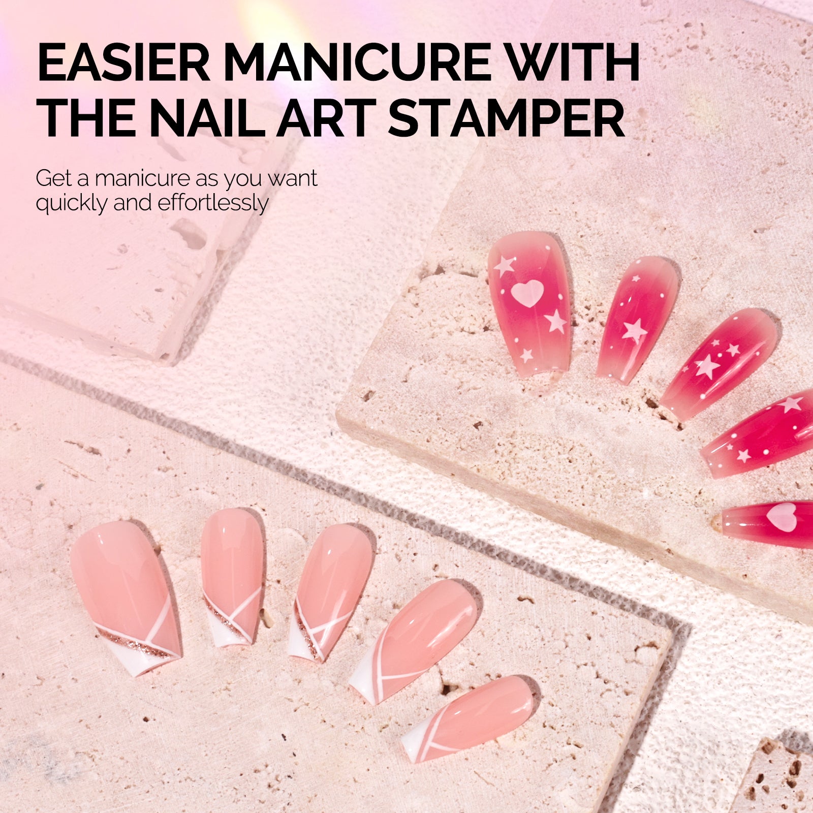 French Nail Stamper Kit 4PCS - Pink