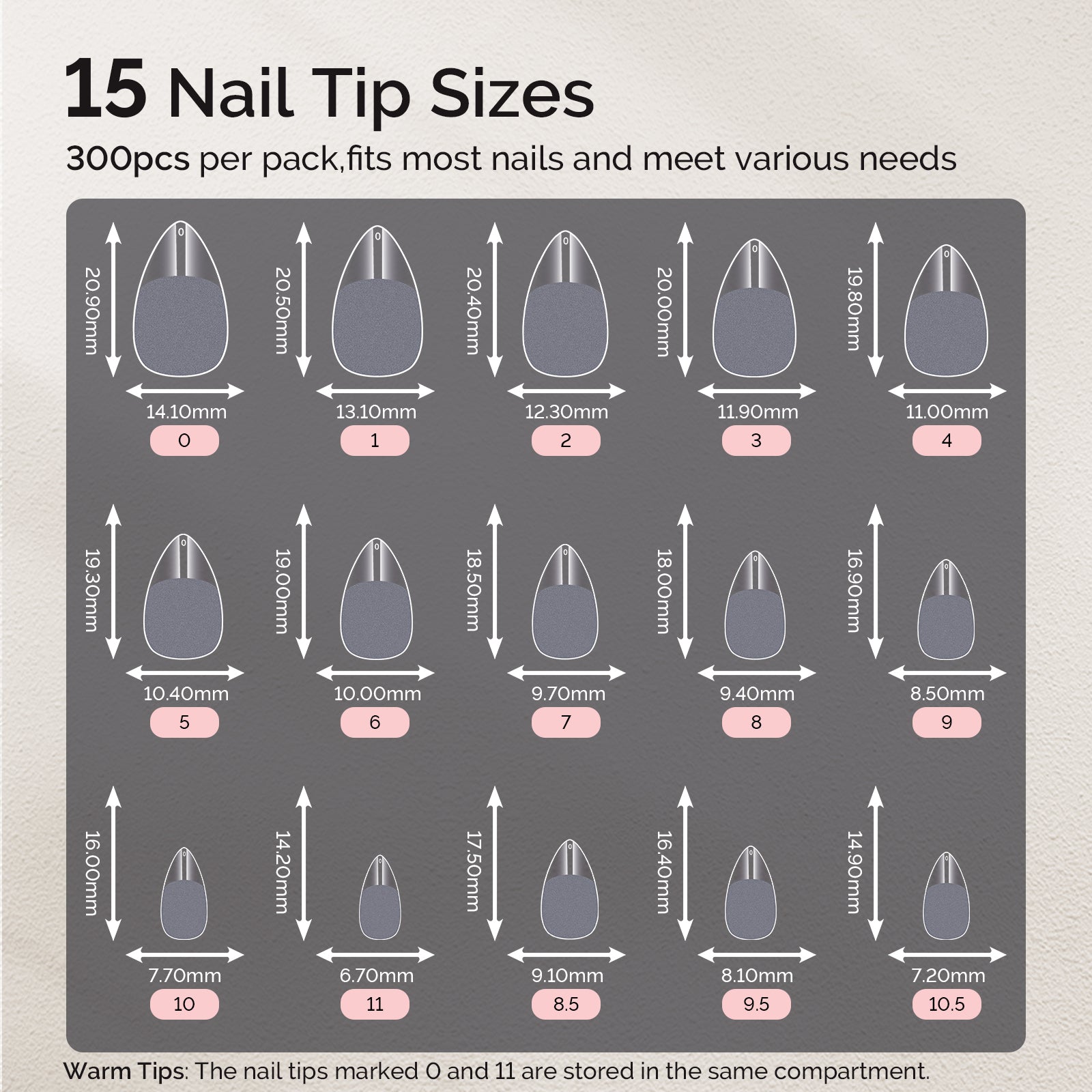 Pre-shaped Half Matte Acrylic Nail Extension Tips