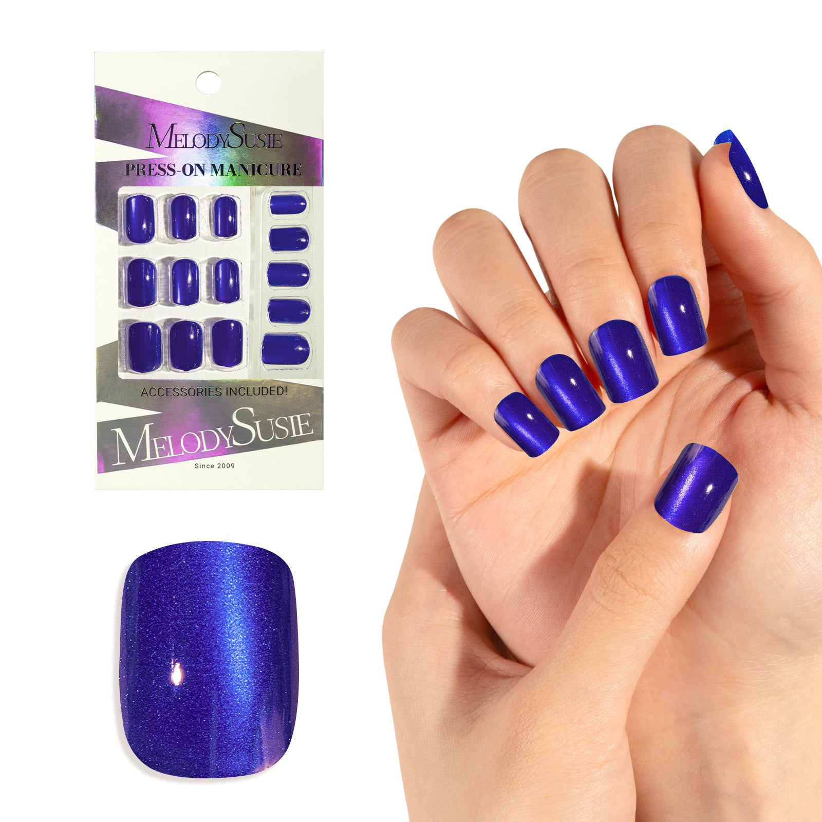 Purple Cat Eye Press On Nails Kit - US ONLY