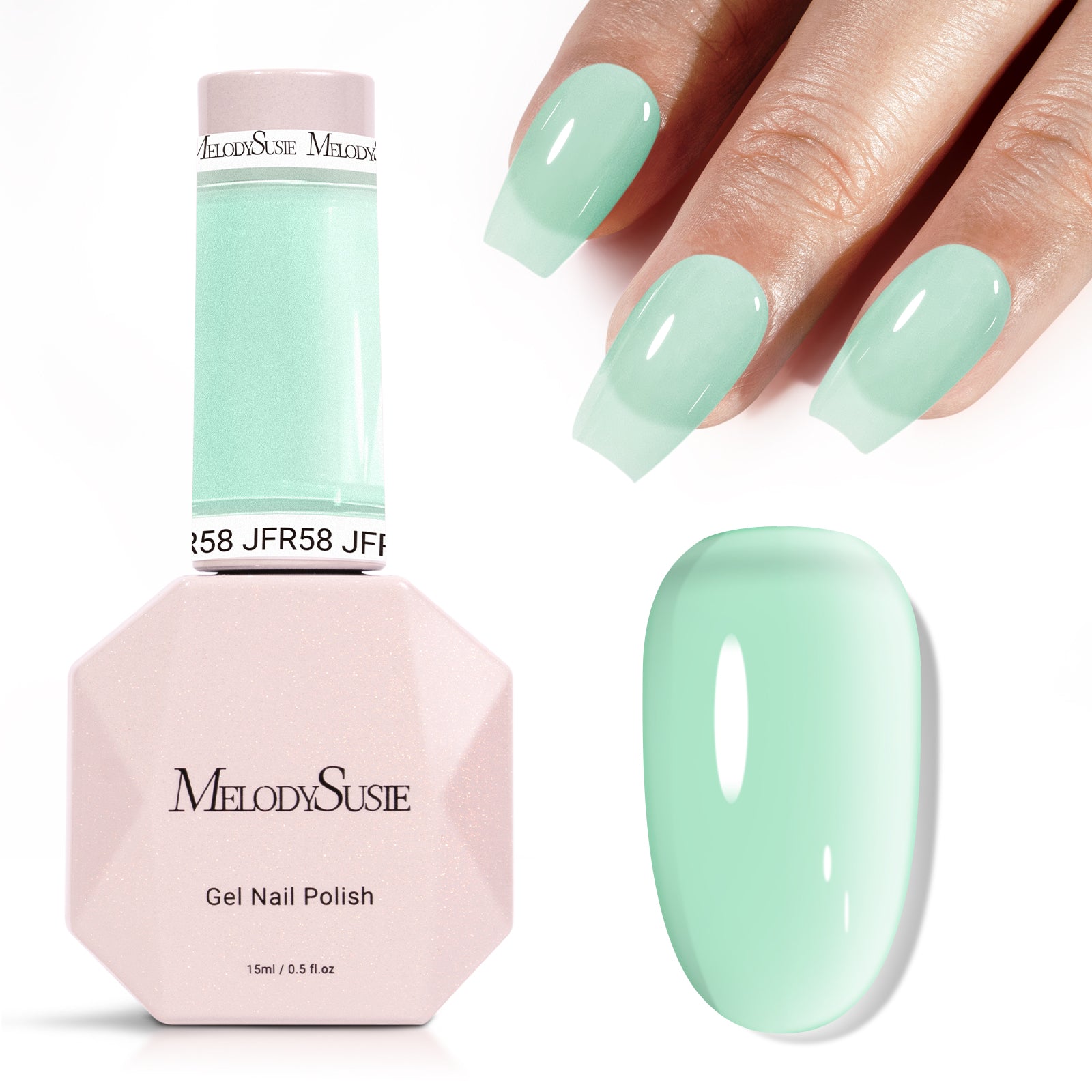 Jeweliver Jelly Gel Polish 15ml - Green Lolite - JFR58