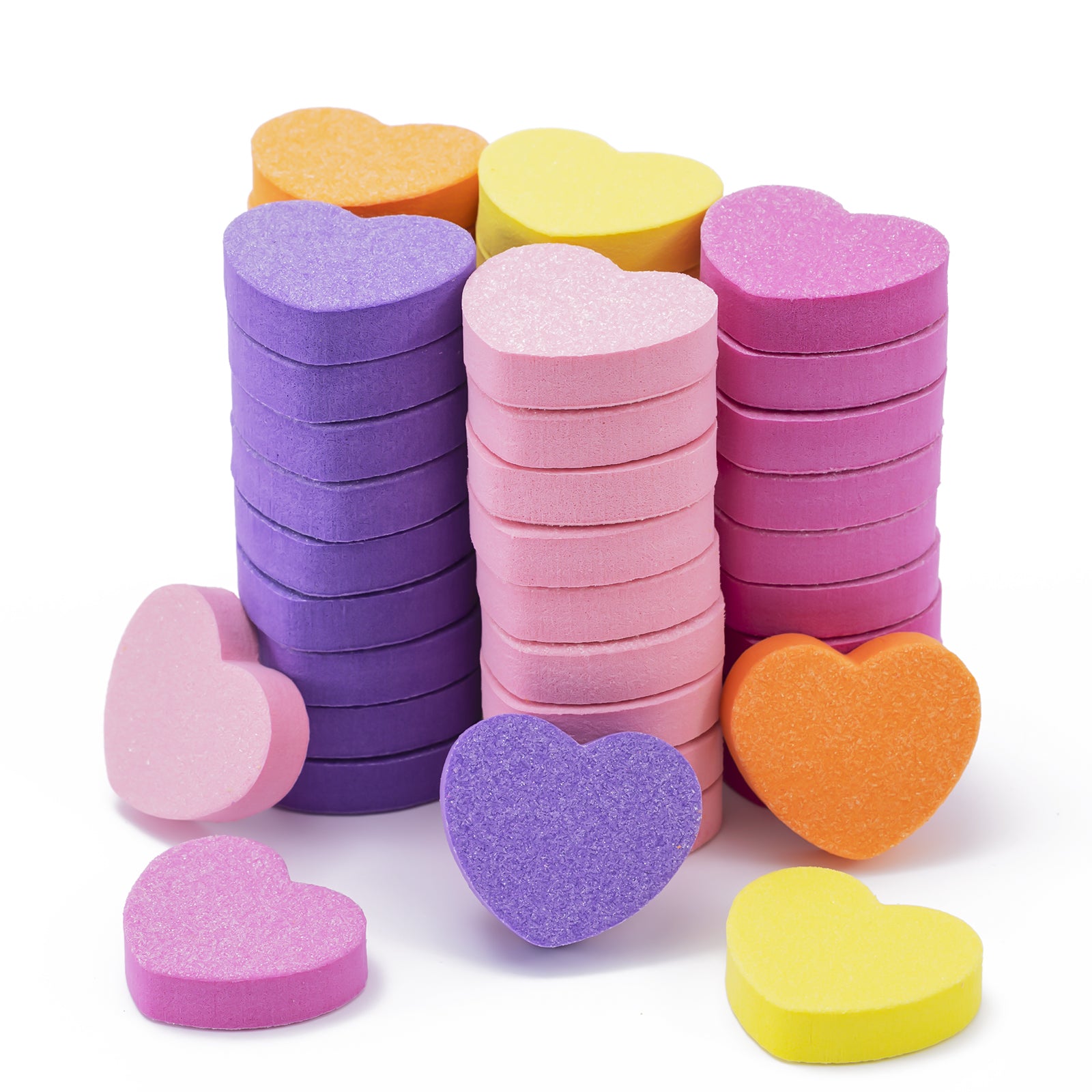 50Pcs Heart Shape Mini Nail Buffer Block 100/180 Grit