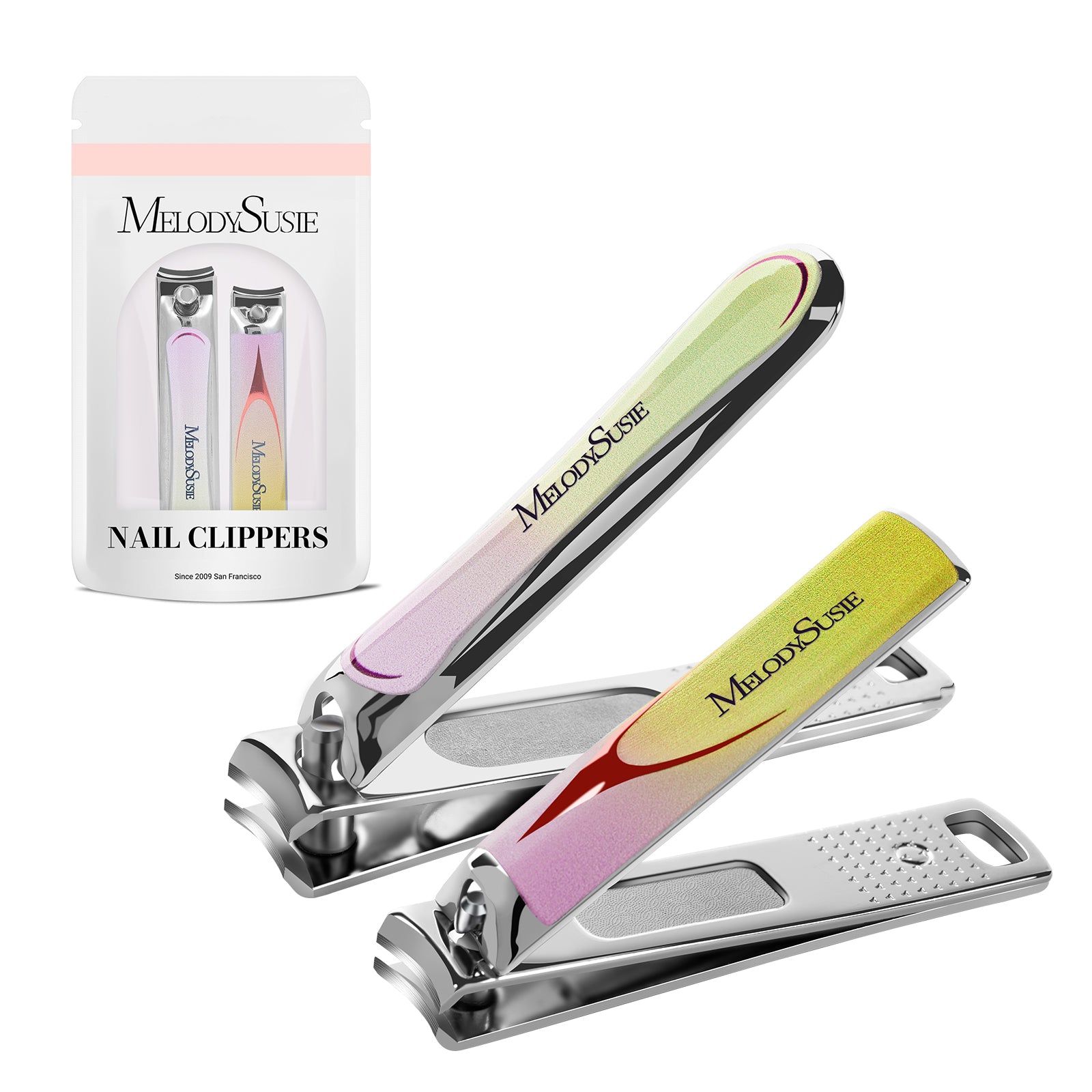 Stainless Steel Nail Clippers 2 in 1 Kit - Pink