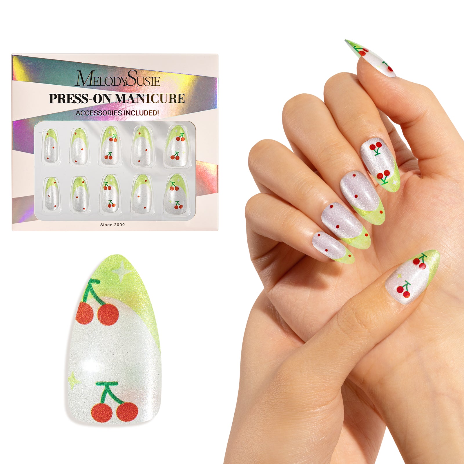 Cherry Press On Nails Kit - US ONLY