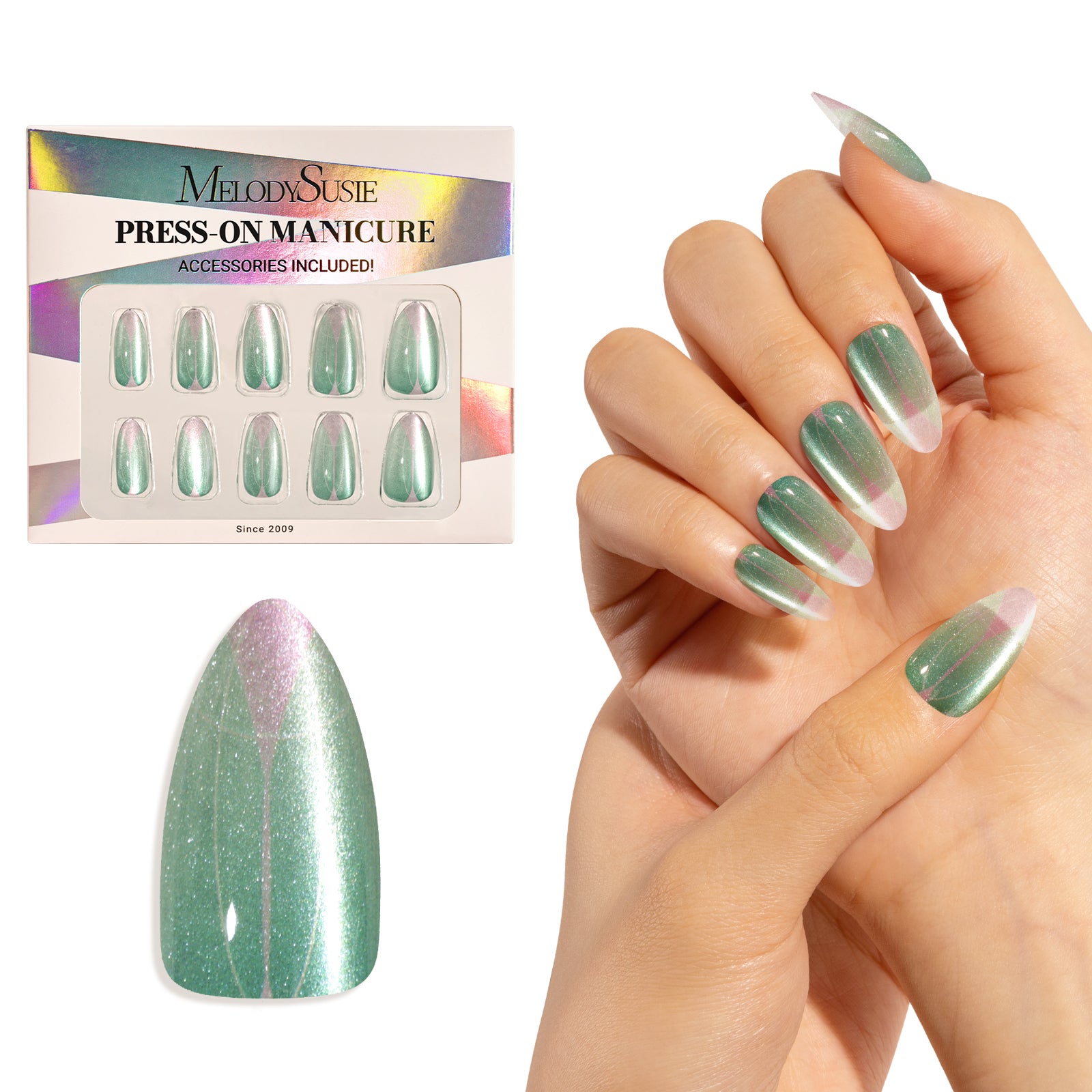 Green Impression Press On Nails Kit - US ONLY