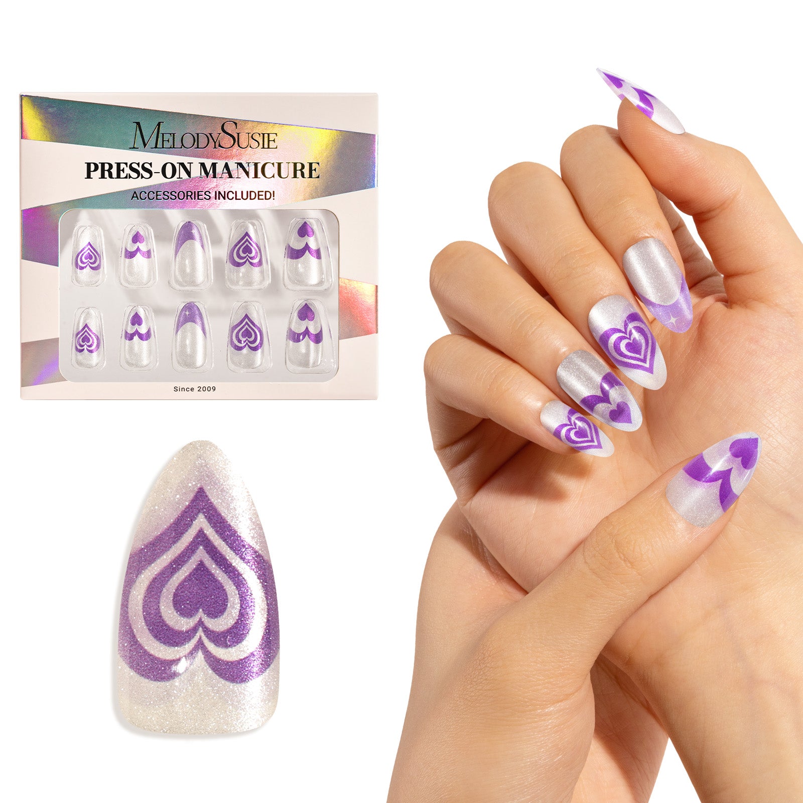 Purple Heart Press On Nails Kit - US ONLY