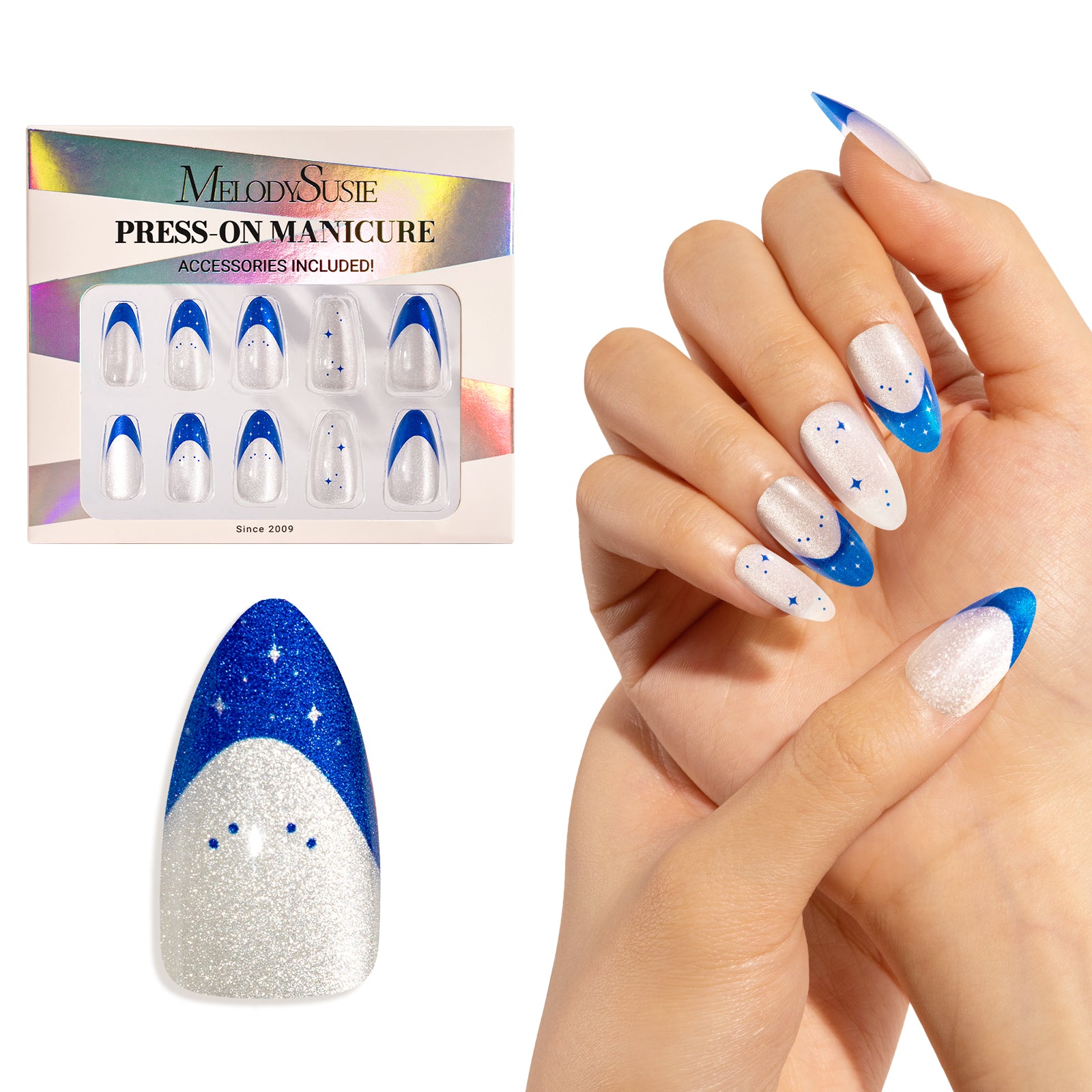 Blue Star Cat Eye Press On Nails Kit - US ONLY