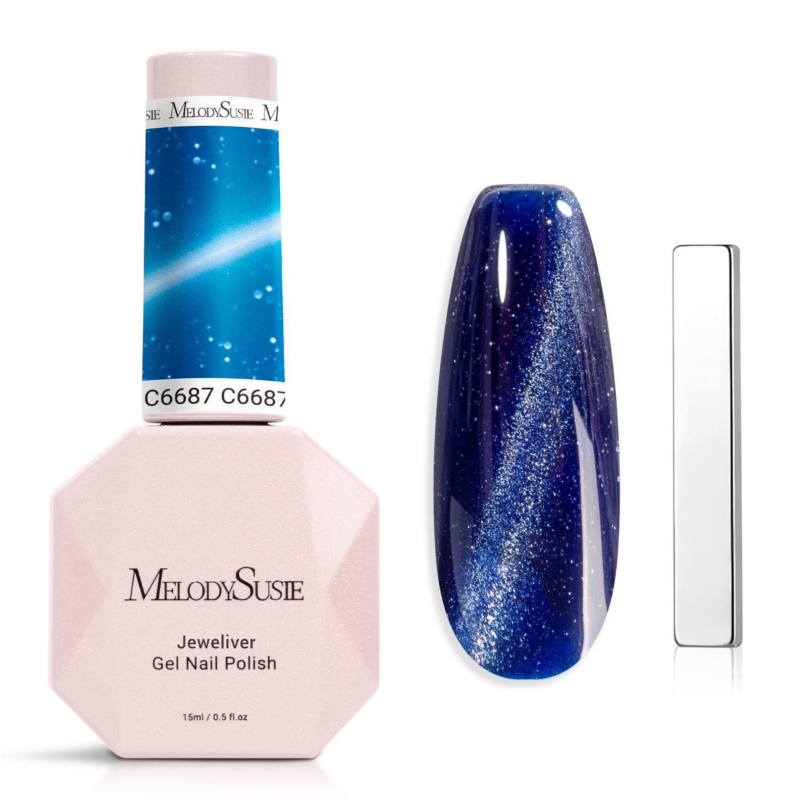 Jeweliver Cat Eye Gel Polish 0.5 fl oz/15ml - Galaxy Blue C6687