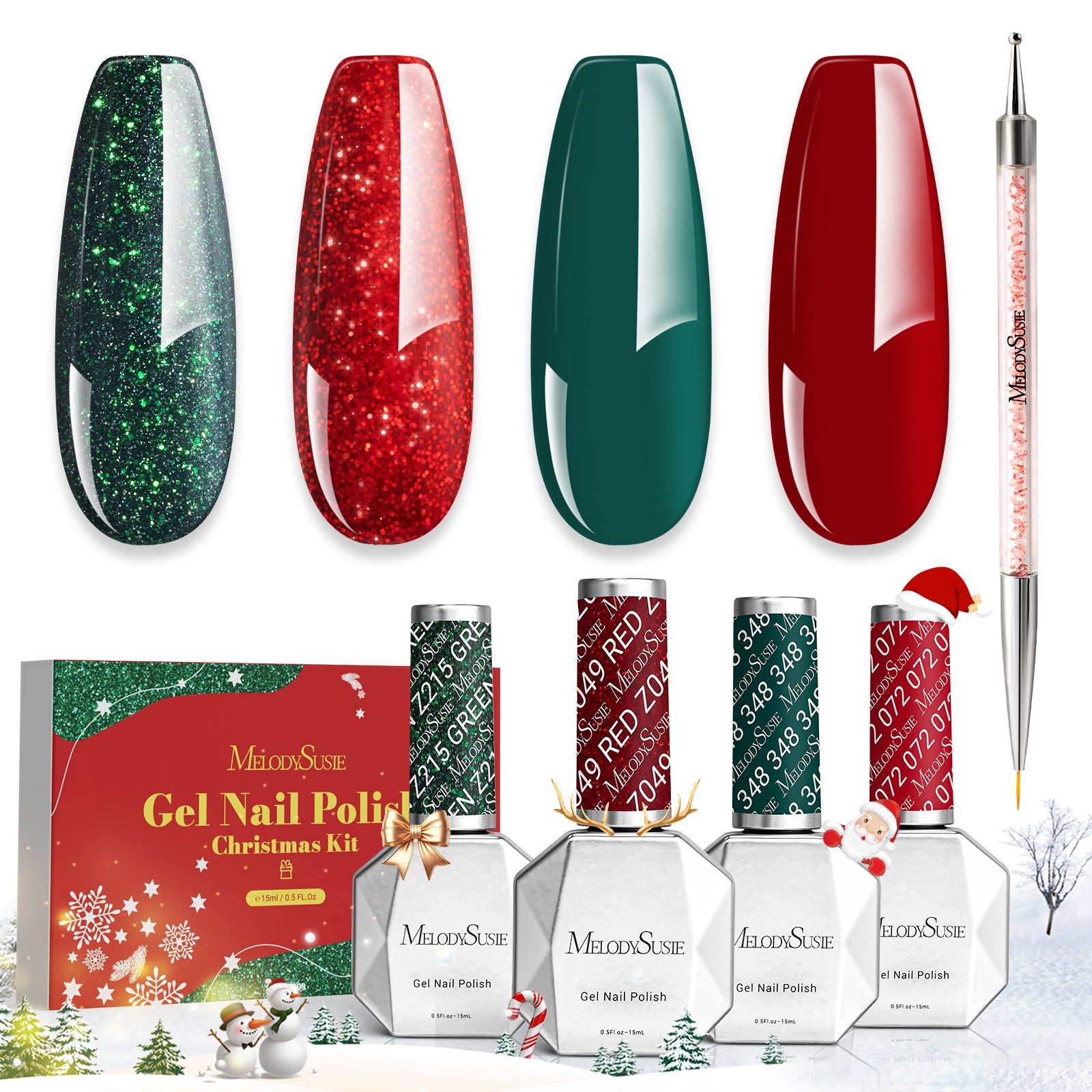 Christmas Thick Gel Nail Polish Classic Colors Set - US ONLY