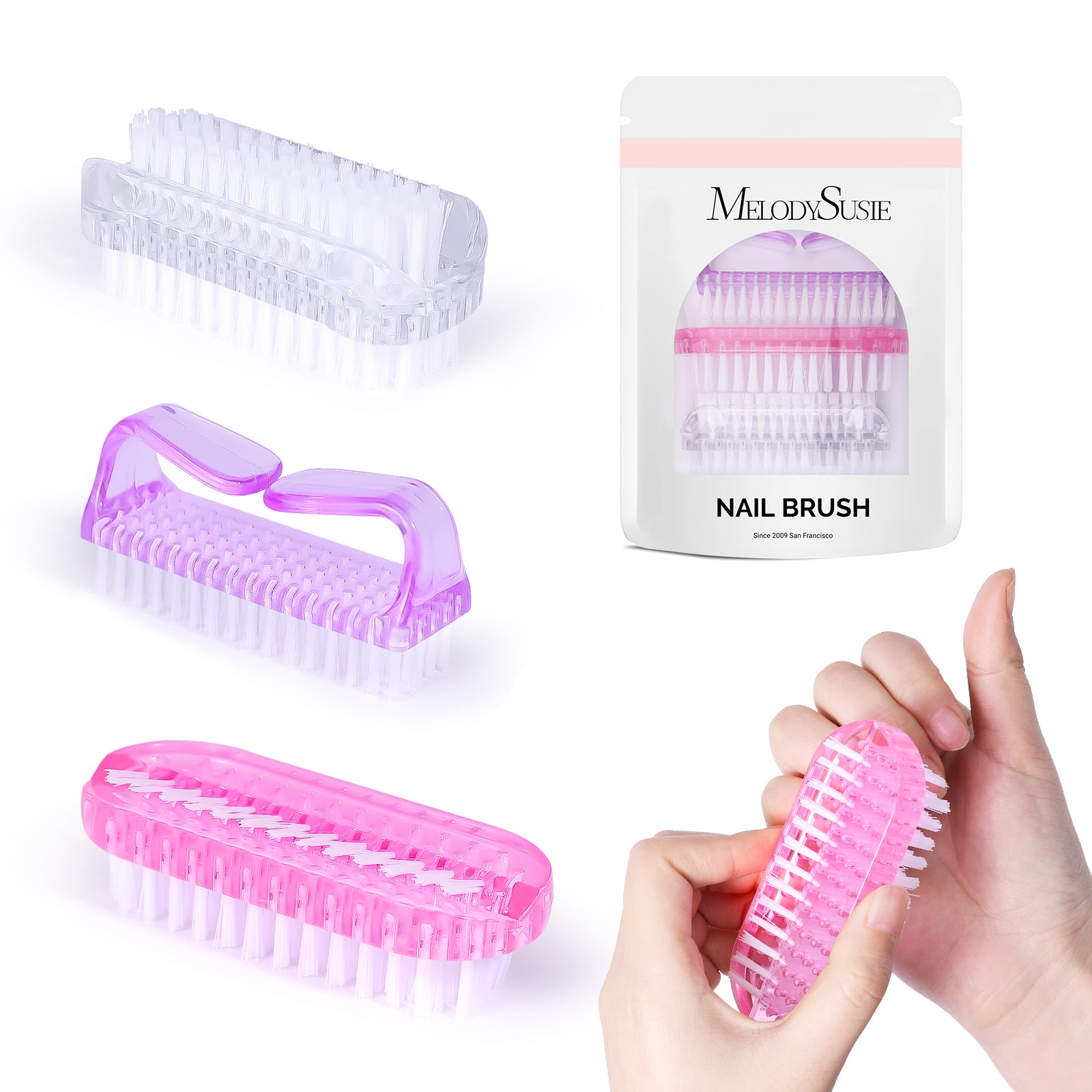 3 Pack Nail Brush Set