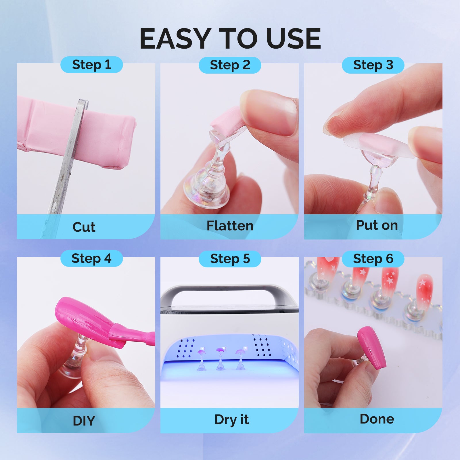 2 Sets Blue Acrylic Magnetic Nail Stand