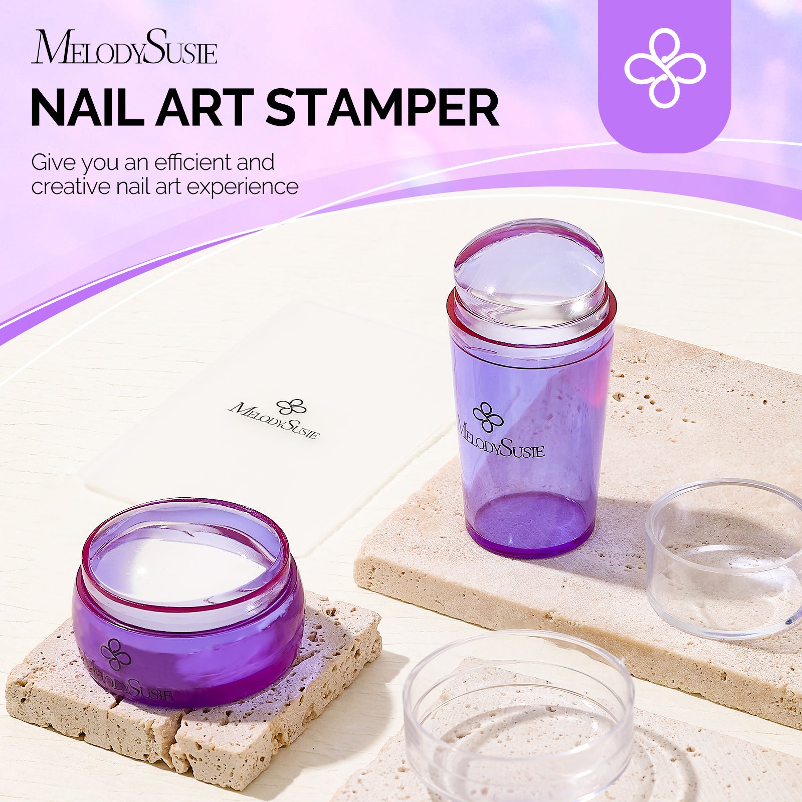 French Nail Stamper Kit 4PCS - Purple