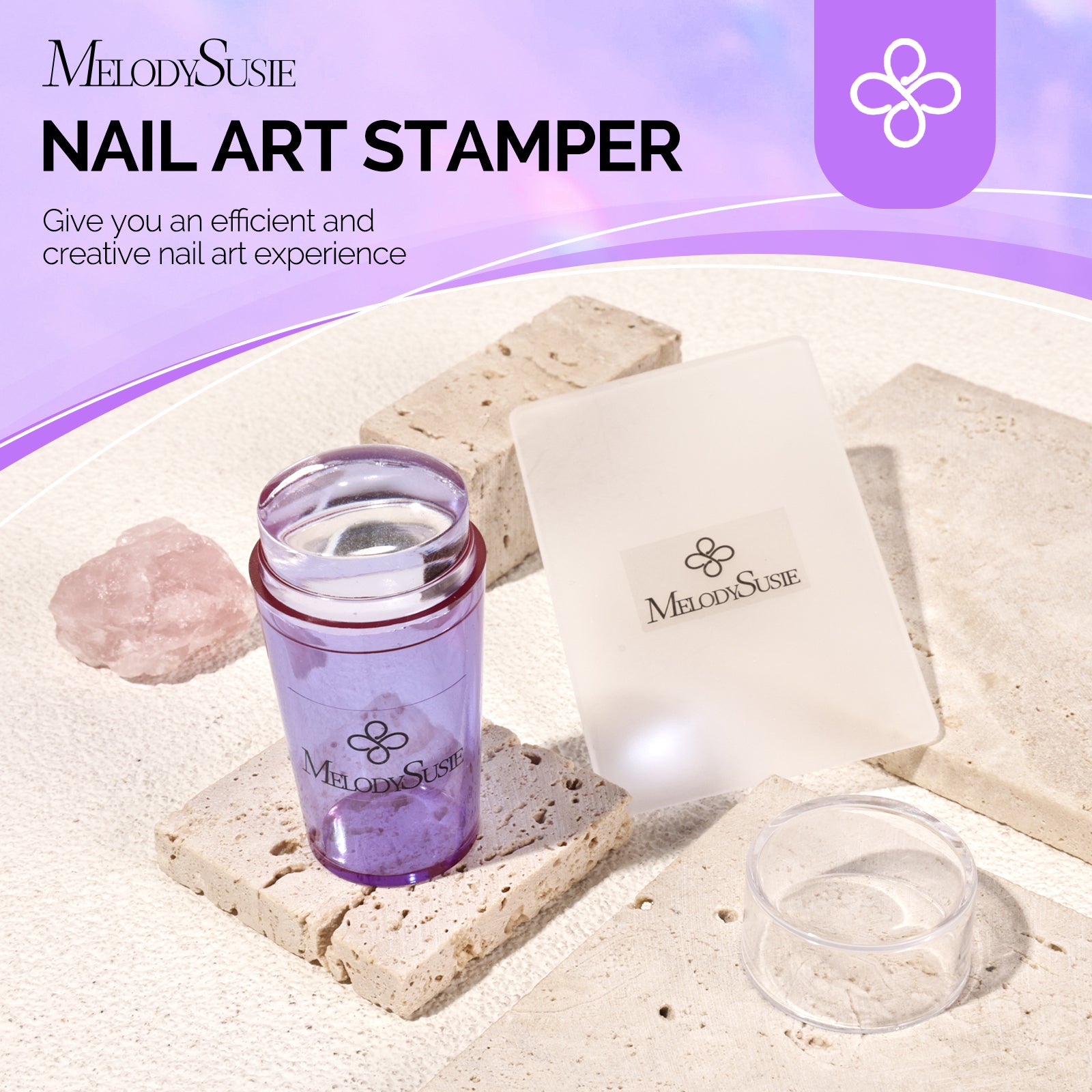 French Nail Stamper Kit 2PCS - Purple