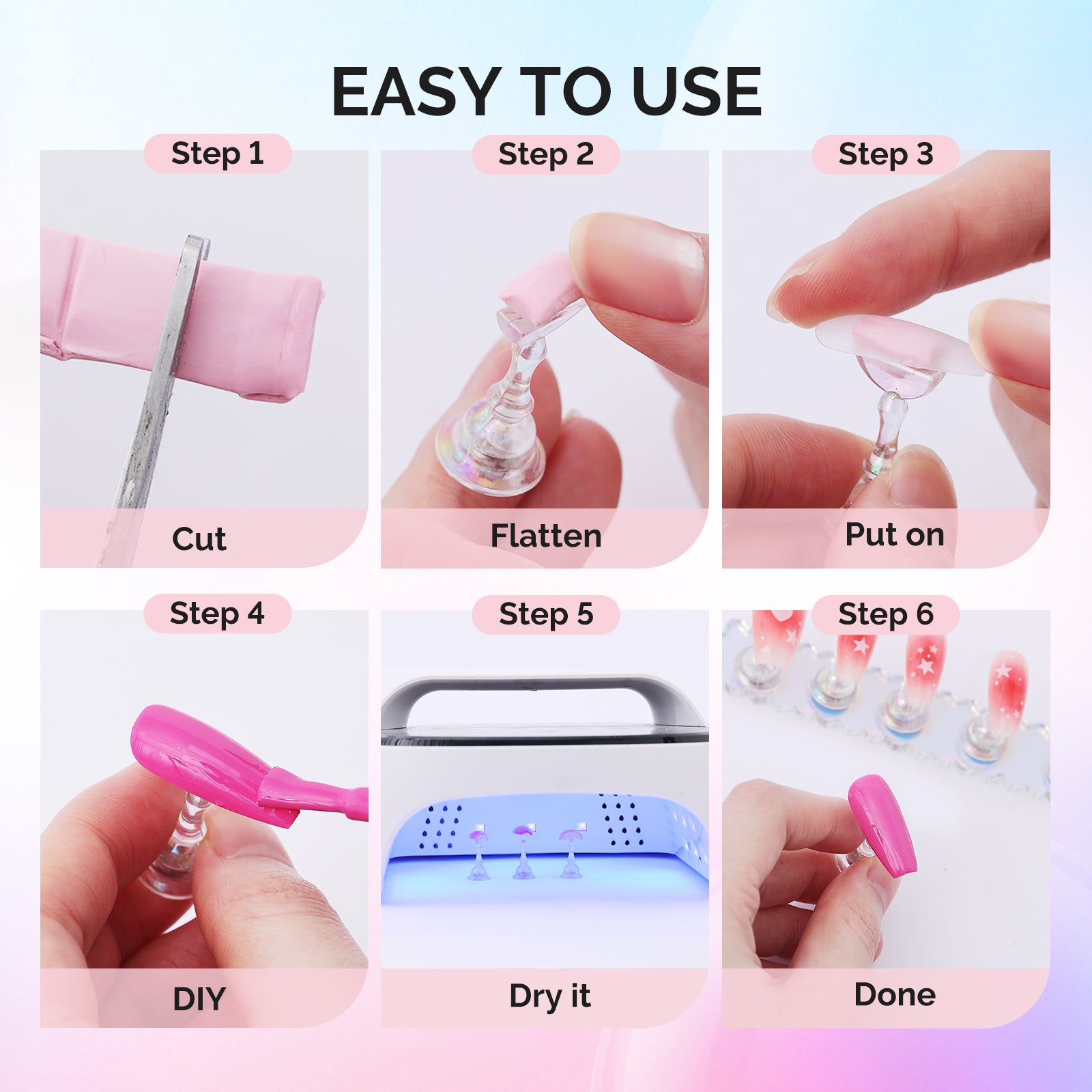 3 Sets Blue Acrylic Magnetic Nail Stand