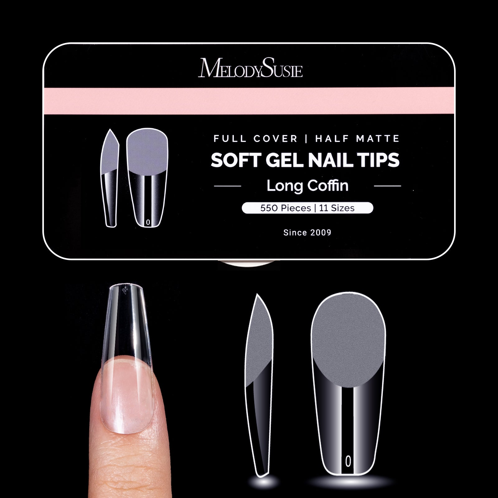 Pre-shaped Half Matte Acrylic Nail Extension Tips