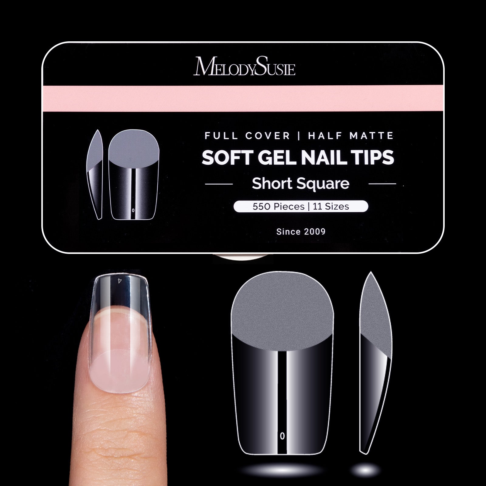 Pre-shaped Half Matte Acrylic Nail Extension Tips