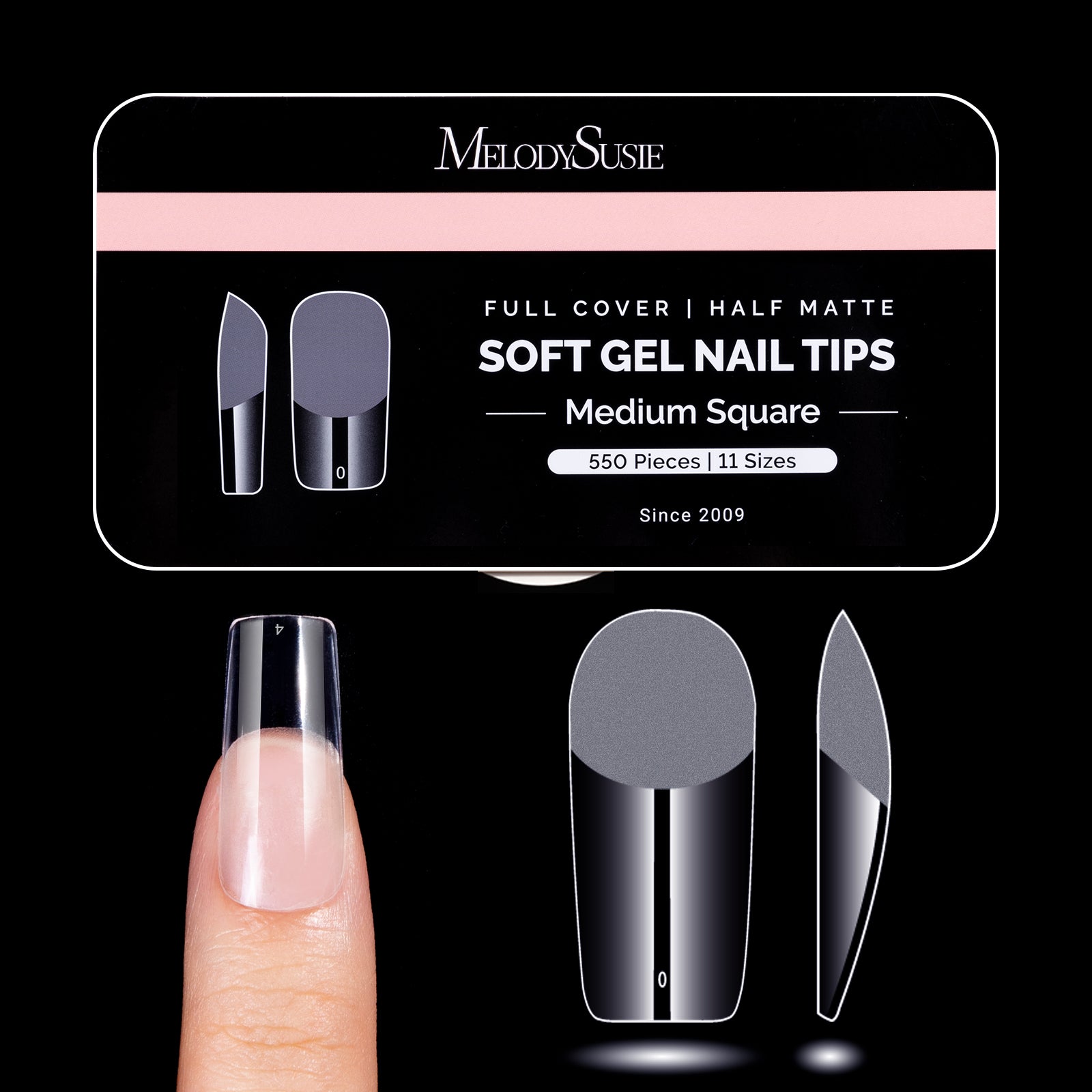 Half Matte Pre-Shaped Acrylic Nail Extension Tips