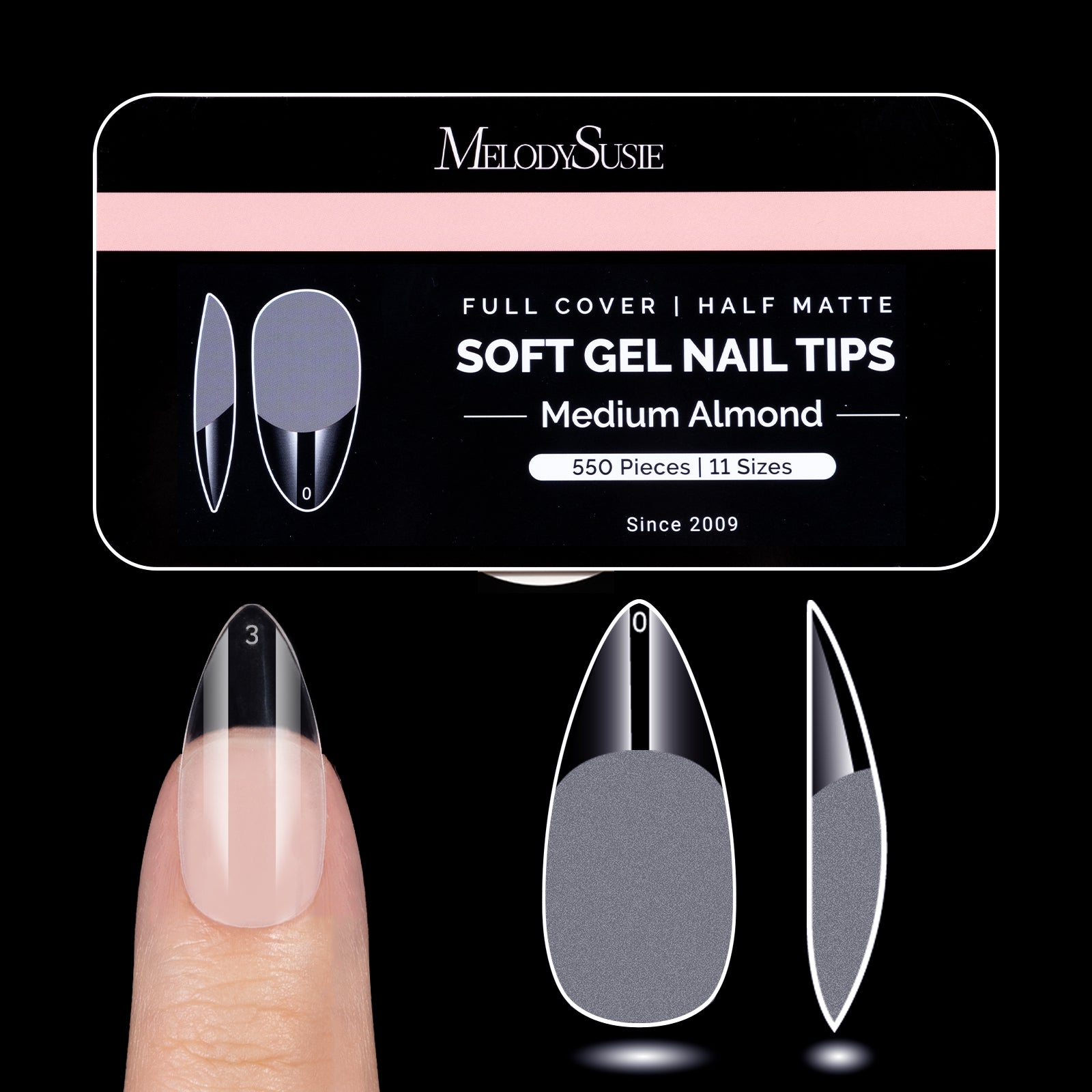 Pre-shaped Half Matte Acrylic Nail Extension Tips