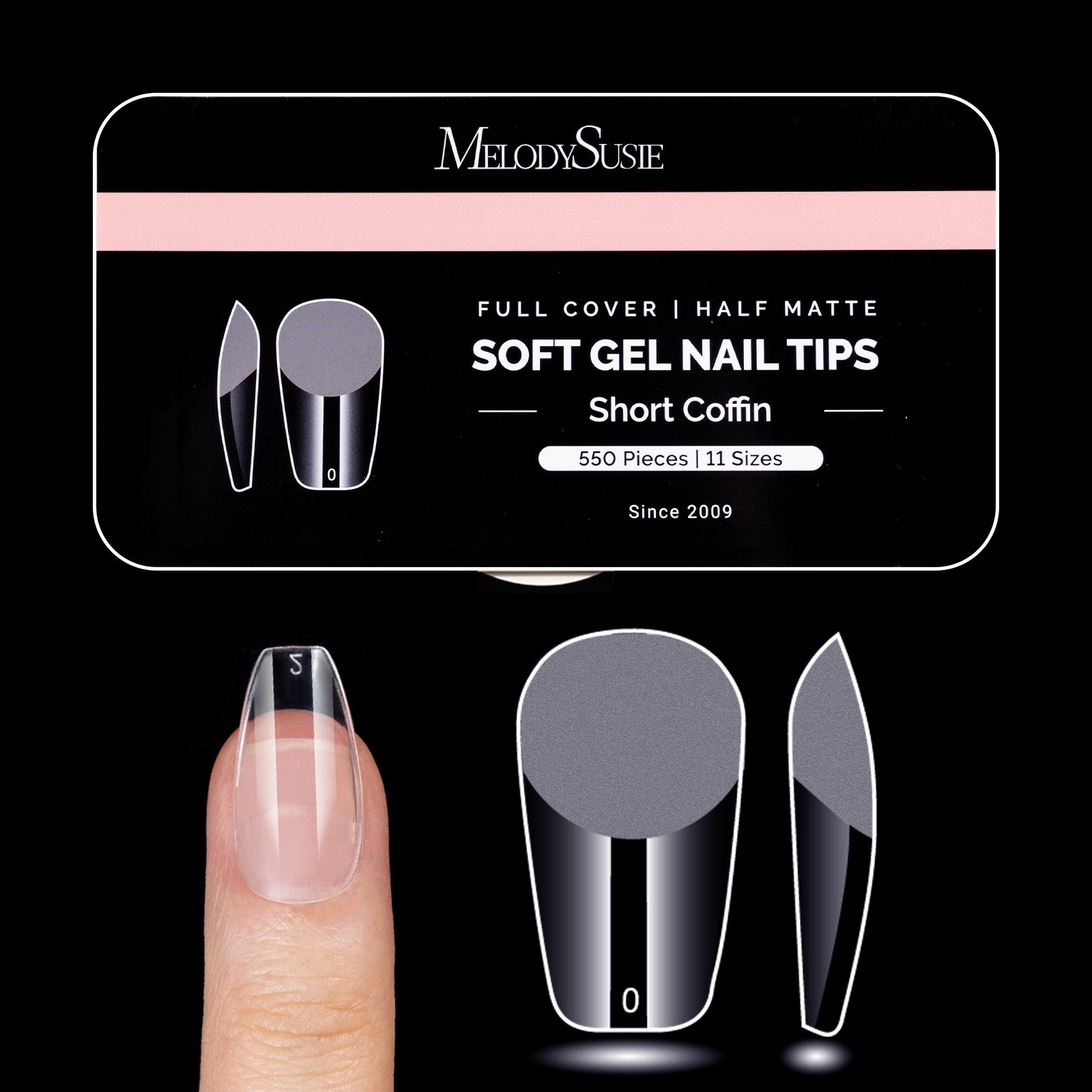 Pre-shaped Half Matte Acrylic Nail Extension Tips