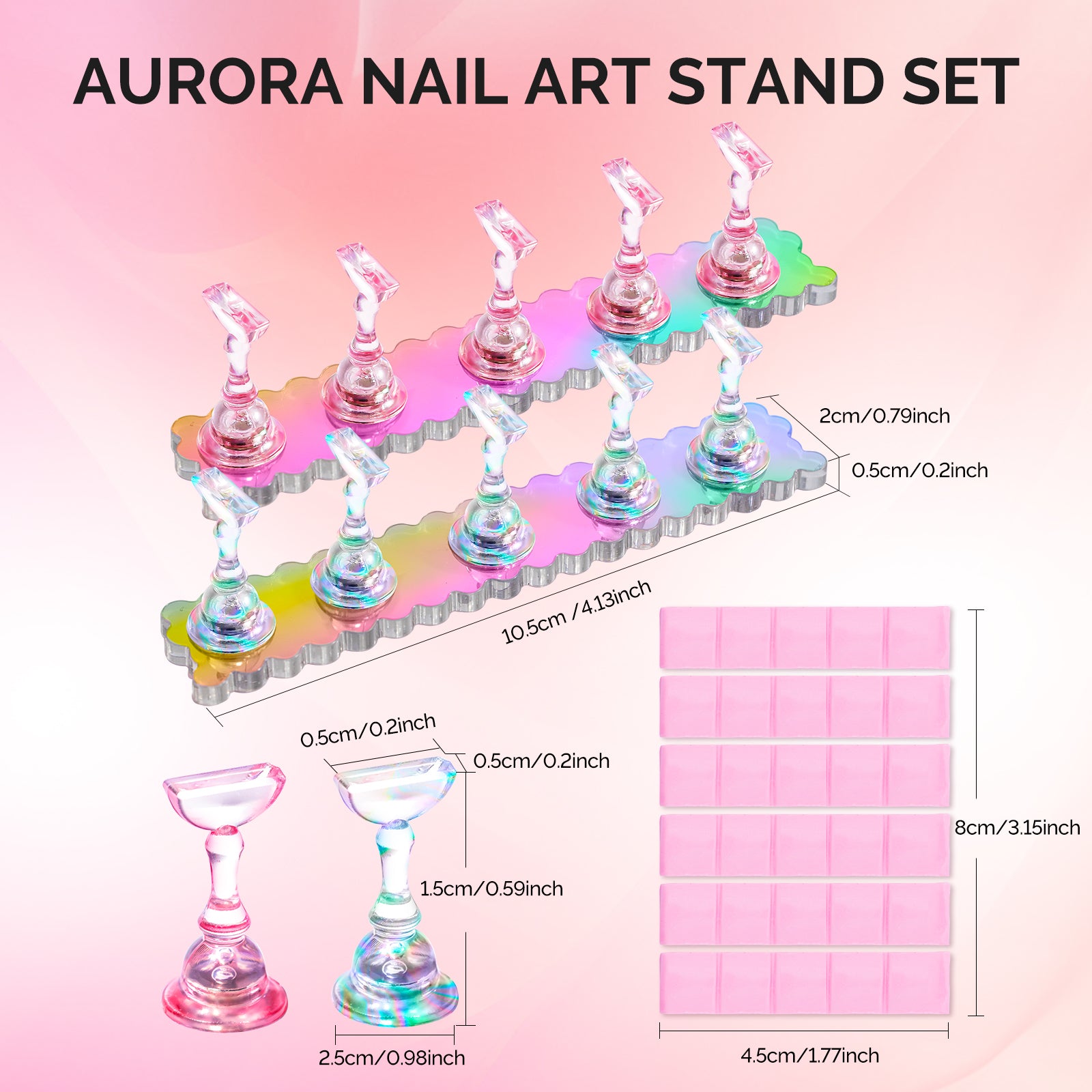 2 Sets Acrylic Magnetic Nail Stand