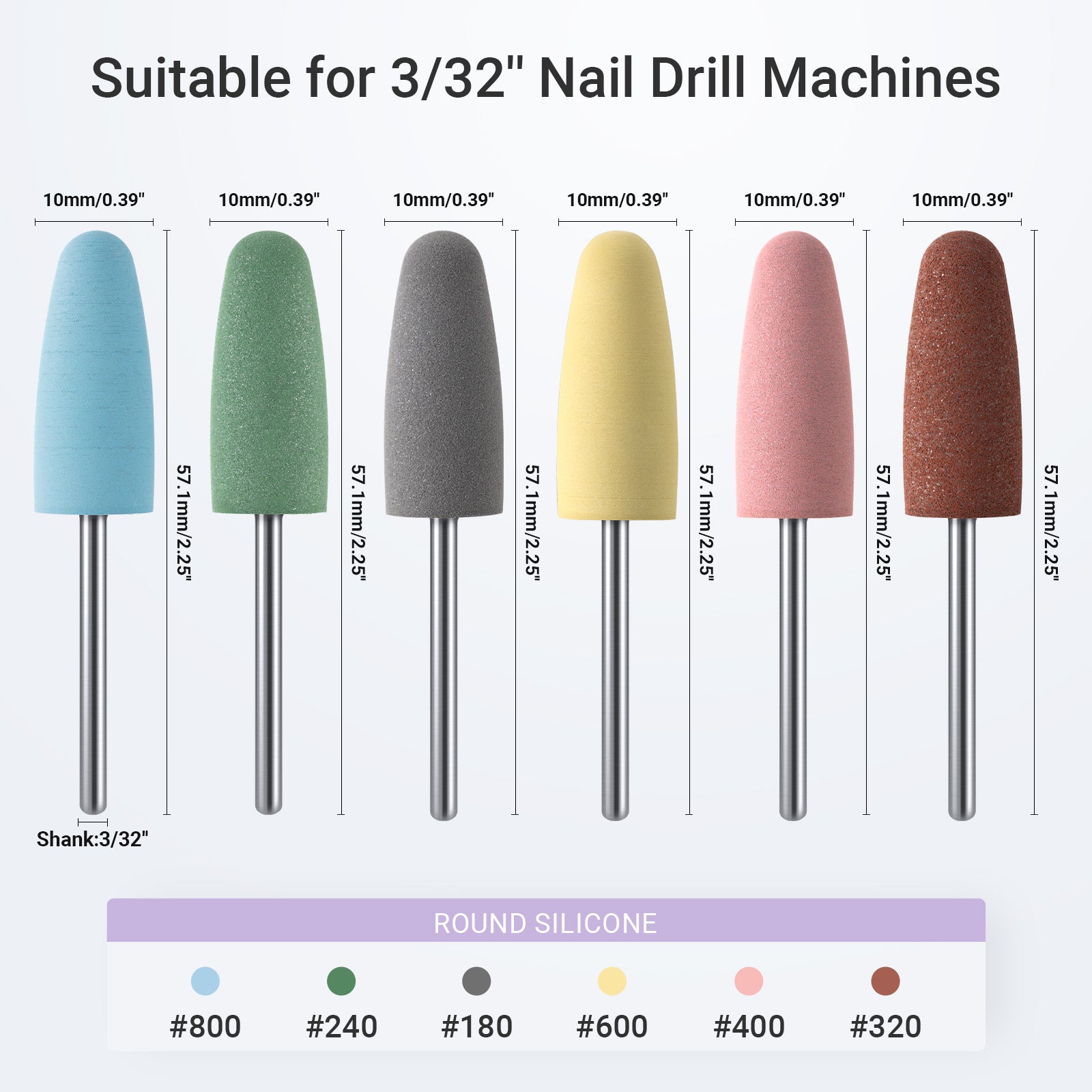 6Pcs Polish Pedicure Nail Drill Bits with 16 Holes Bits Holder Set